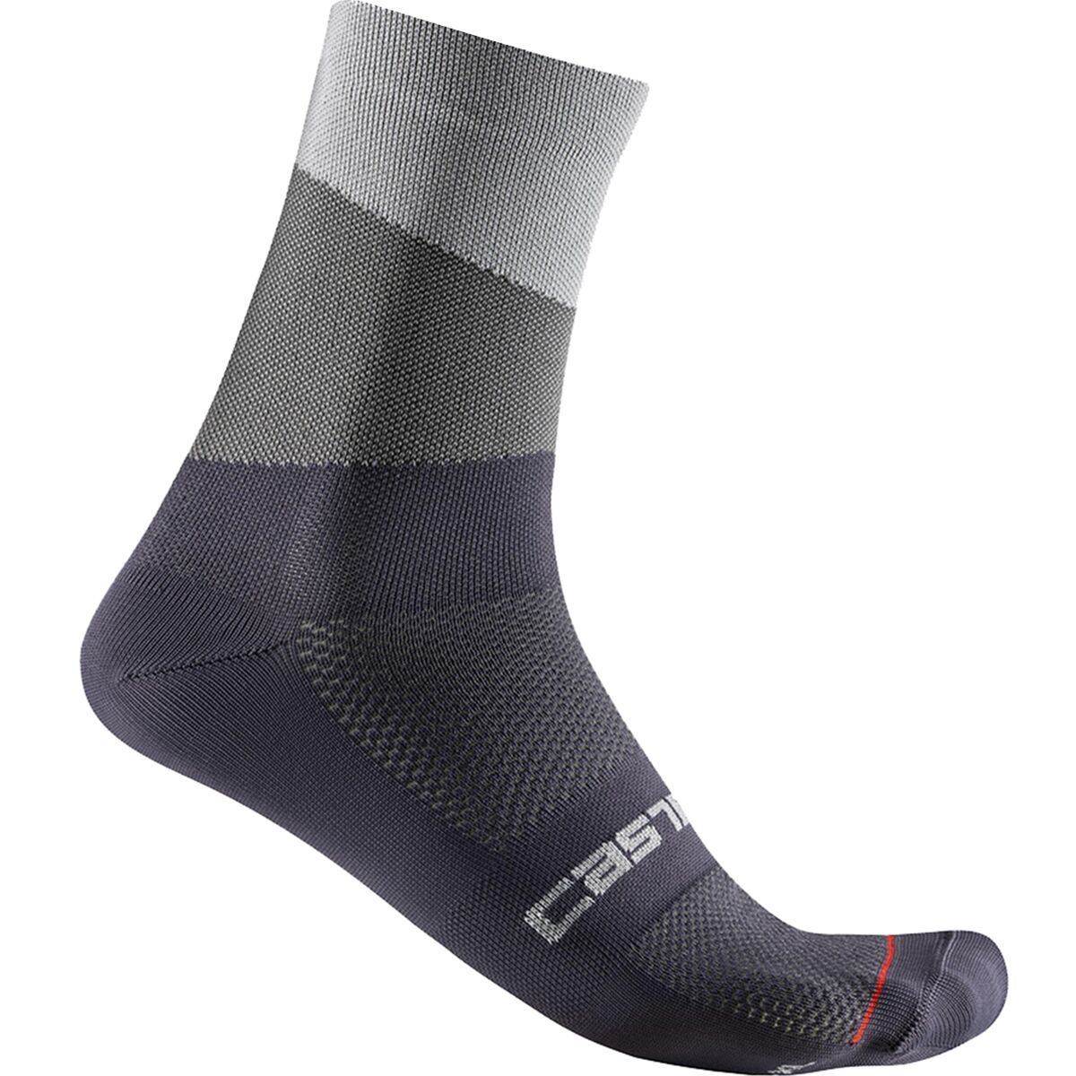 Castelli Orizzonte 15 Sock - Men's Silver Gray/Dark Gray, XXL