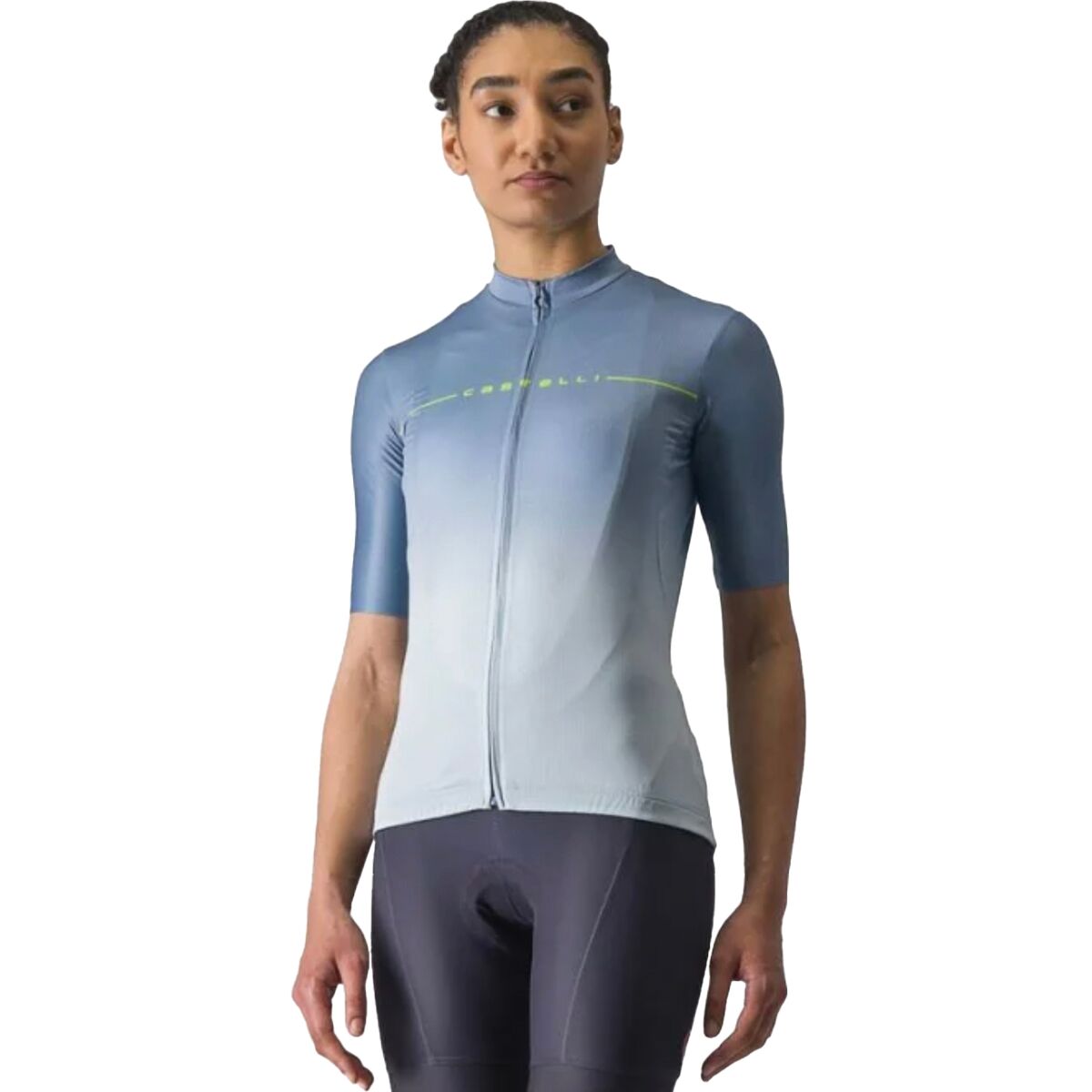 Castelli Castelli Salita Jersey - Women's Steel Blue/Winter Sky-Electric Lime, L
