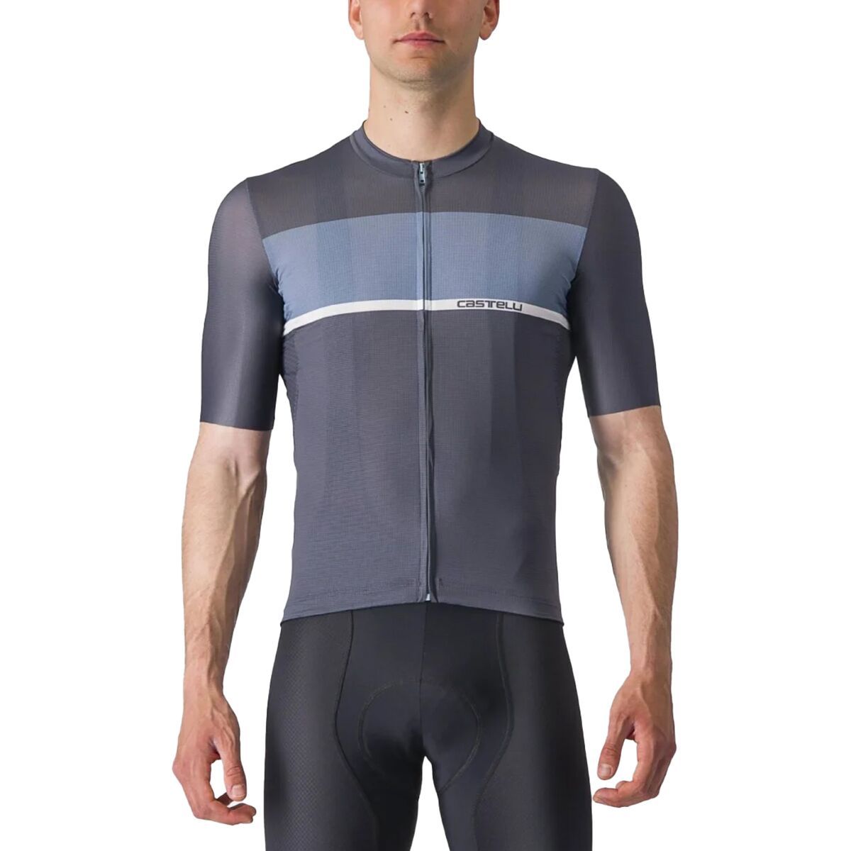 Castelli Tradizione Jersey - Men's Twilight Blue/Light Steel Blue- White, S