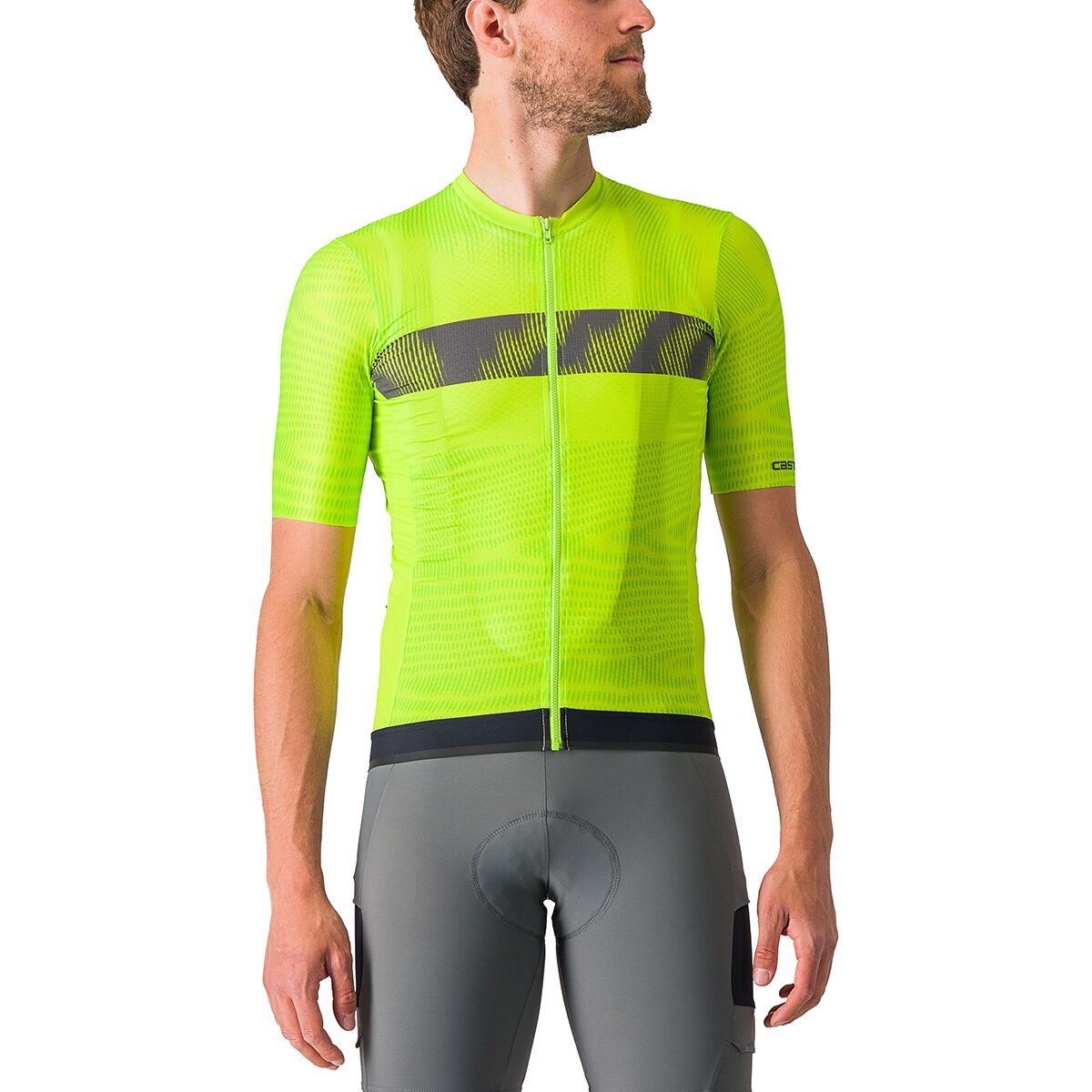 Castelli Unlimited Endurance Jersey - Men's Electric Lime/Dark Gray, XXL