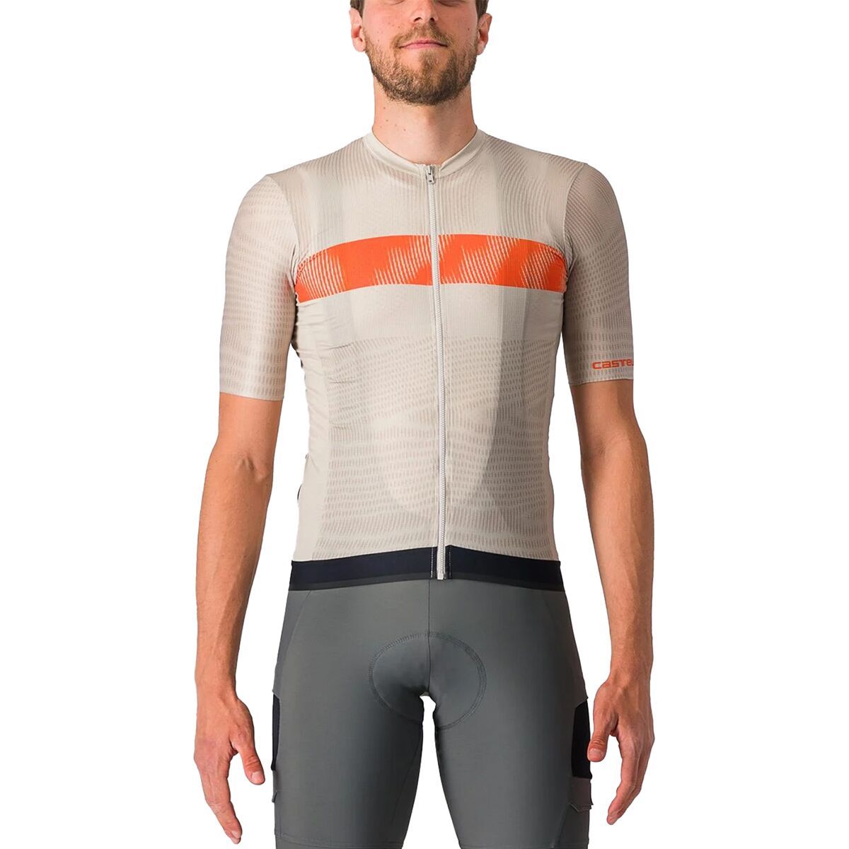 Castelli Unlimited Endurance Jersey - Men's Silver Moon/Orange Rust, XXL