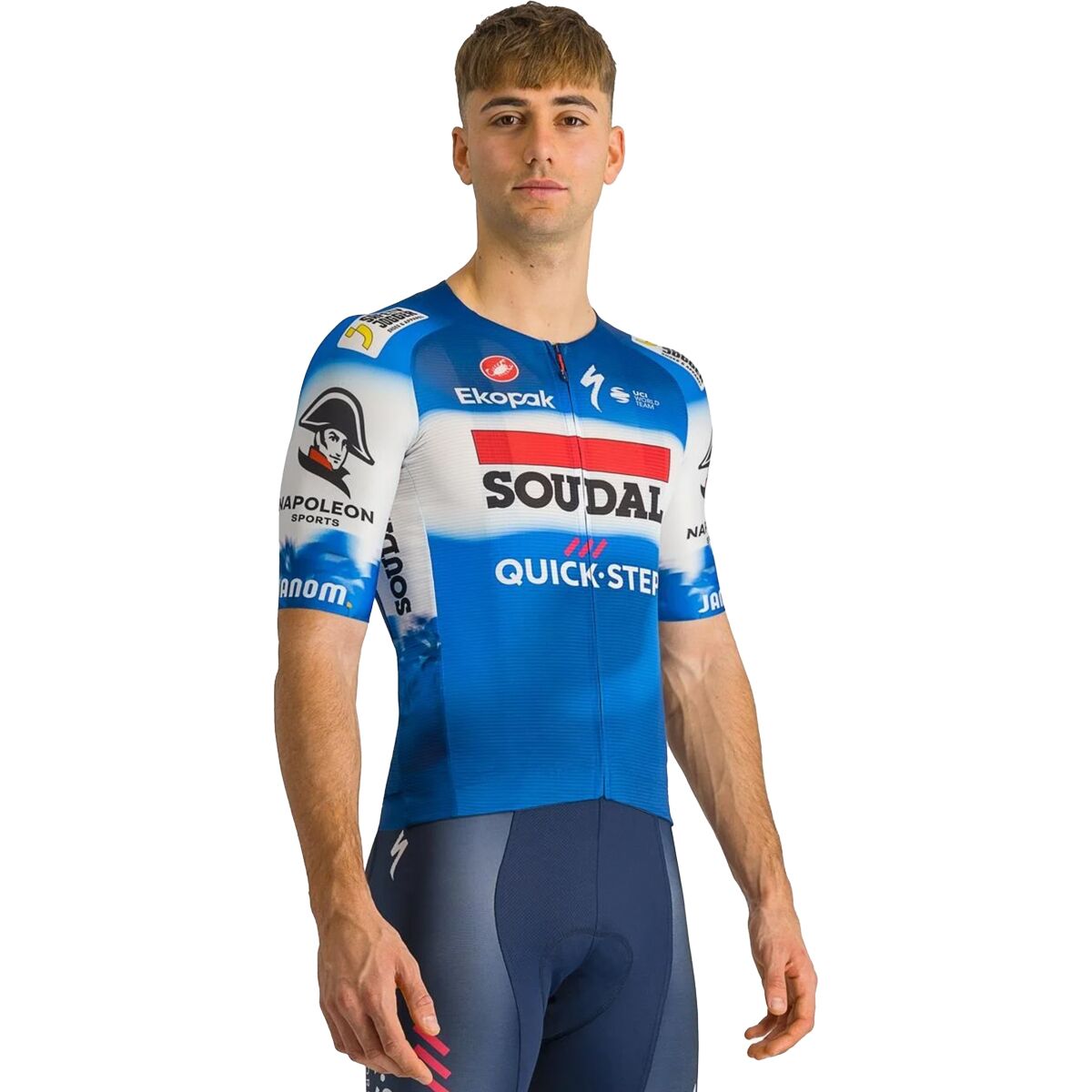 Castelli Castelli Soudal/Q-S Aero Race 7.0 Jersey - Men's Ceramic Blue/White, L