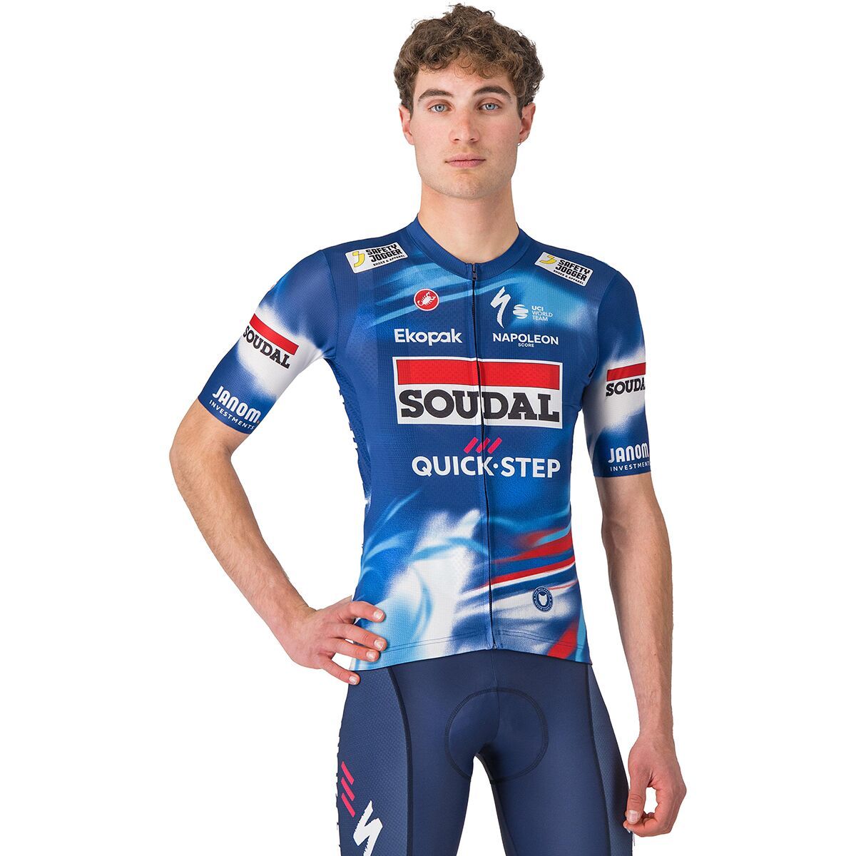 Image of Castelli Soudal/Q-S Competizione 3 Jersey - Men's Blue/Red, S