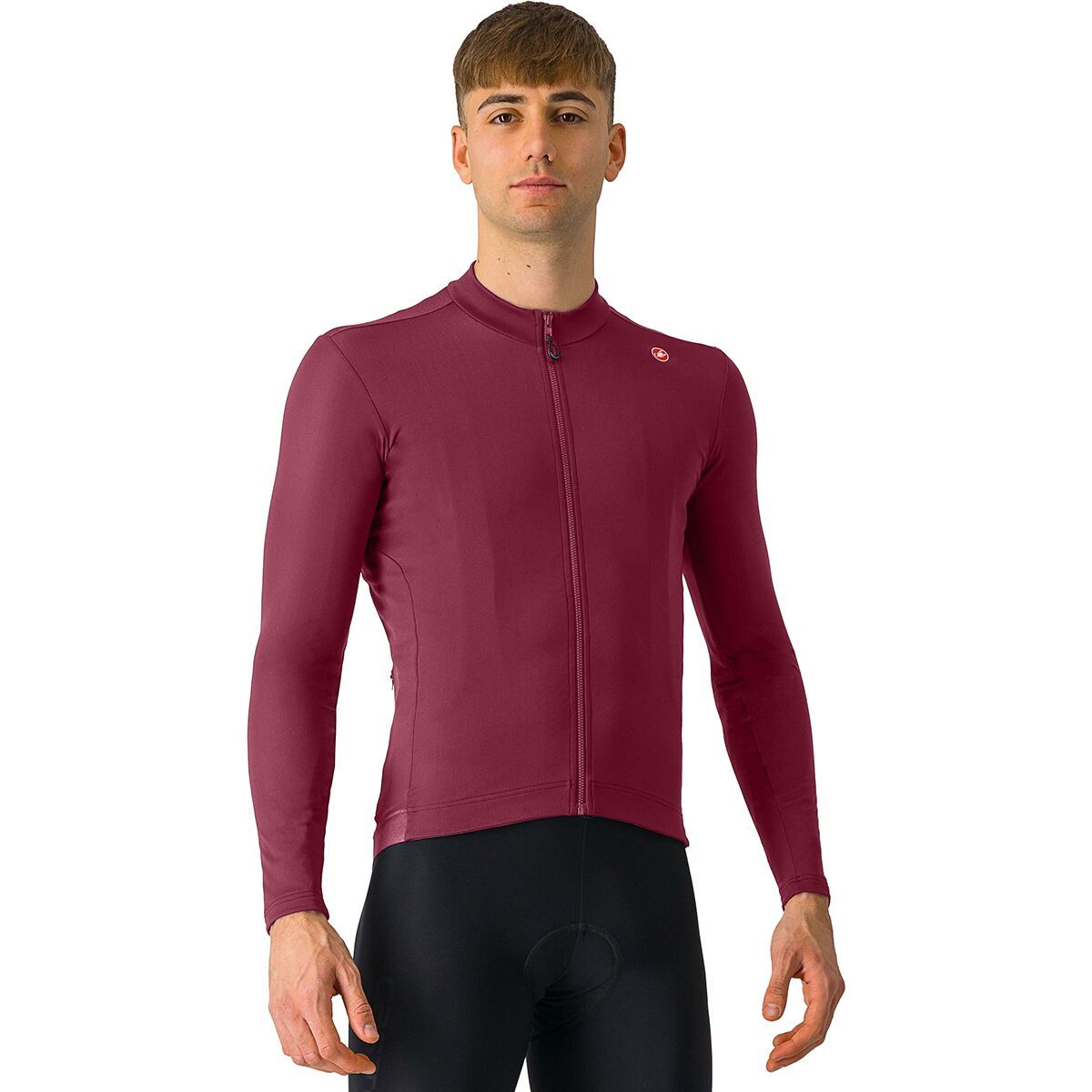 Image of Castelli Espresso Thermal Jersey - Men's Deep Bordeaux, L