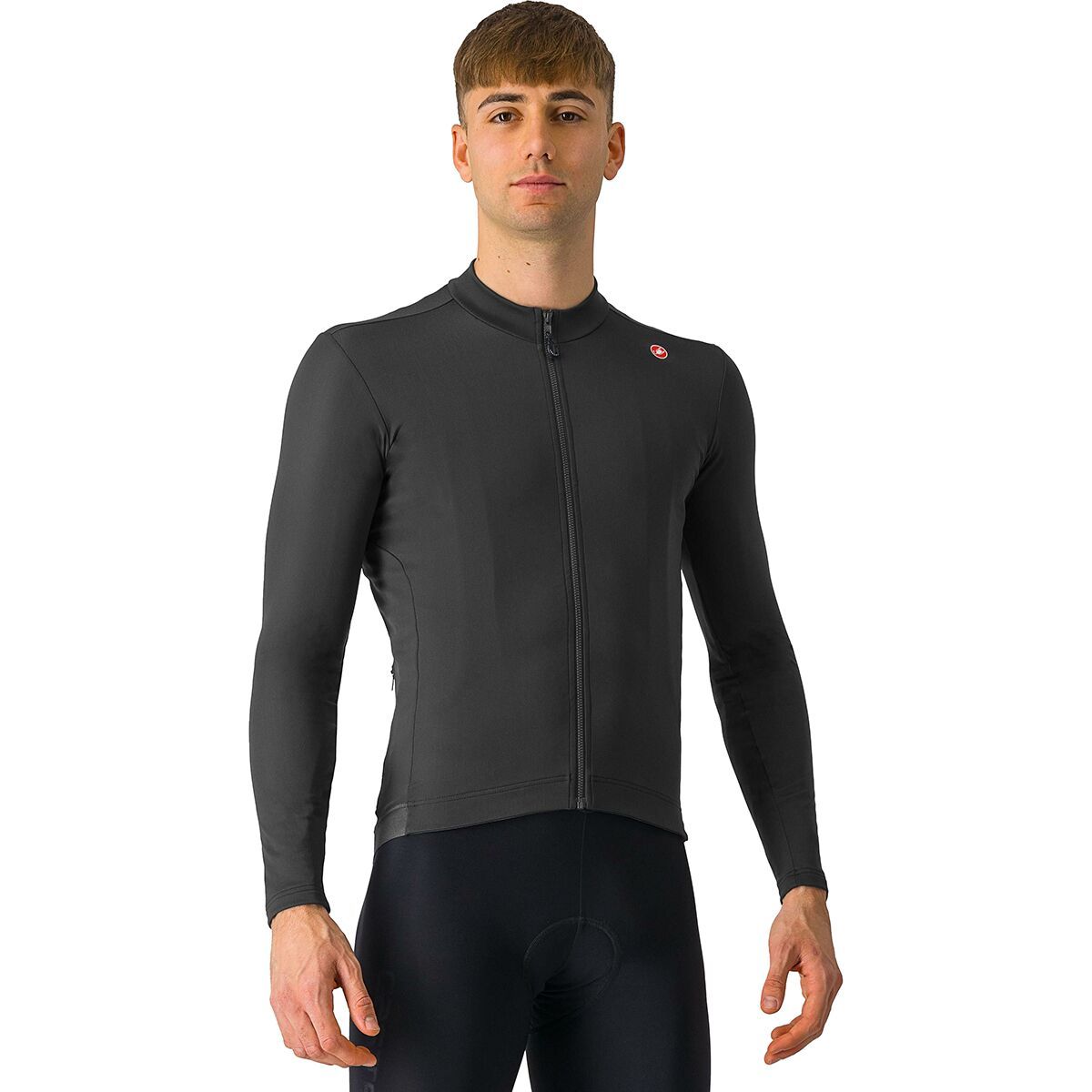 Image of Castelli Espresso Thermal Jersey - Men's Light Black, M