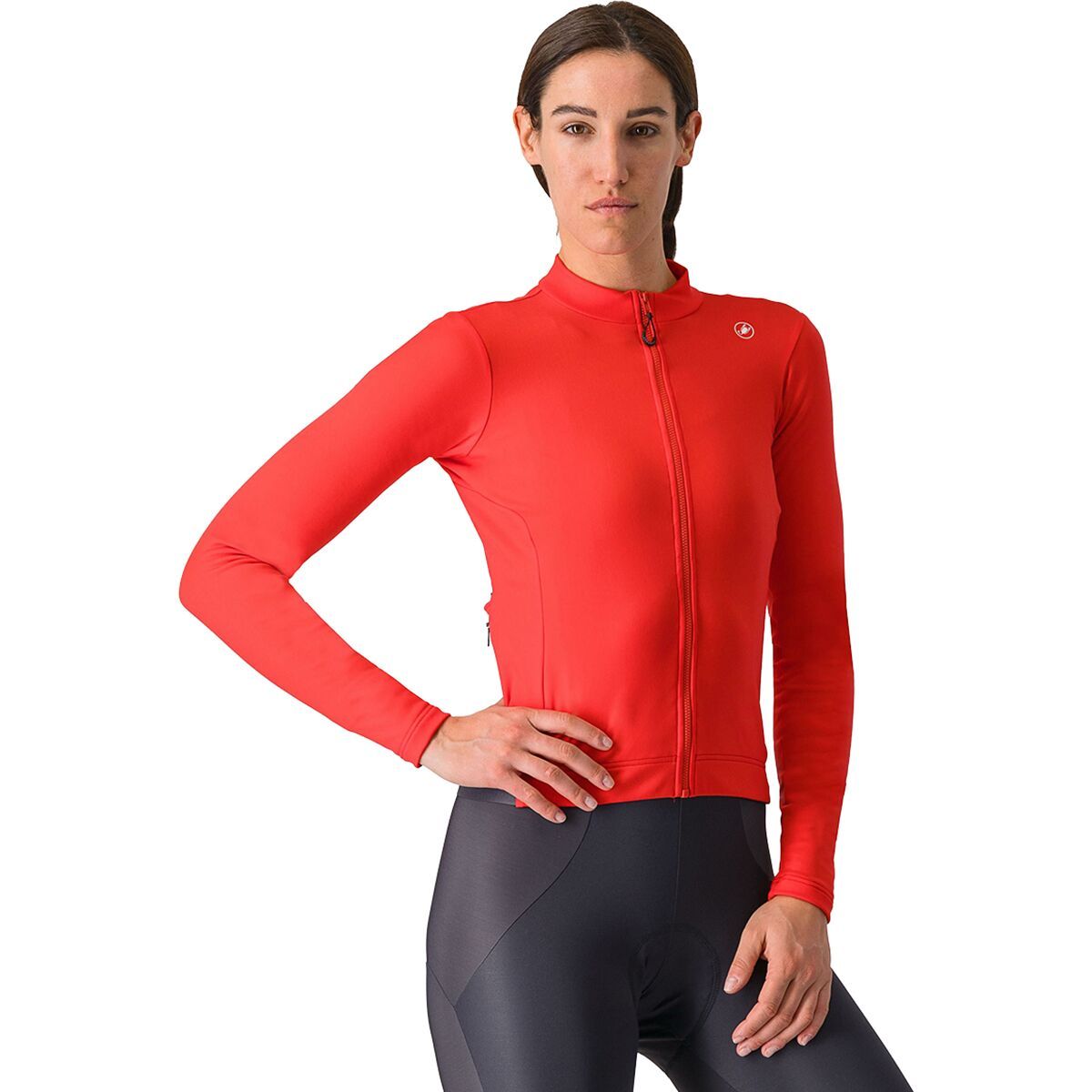 Image of Castelli Espresso Thermal Jersey - Women's Hibiscus/Dark Gray, L