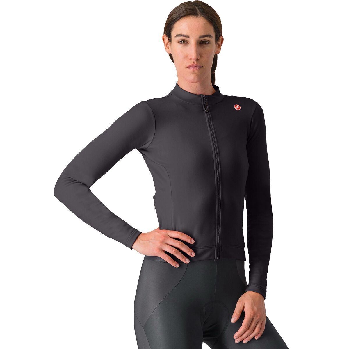 Image of Castelli Espresso Thermal Jersey - Women's Light Black, M
