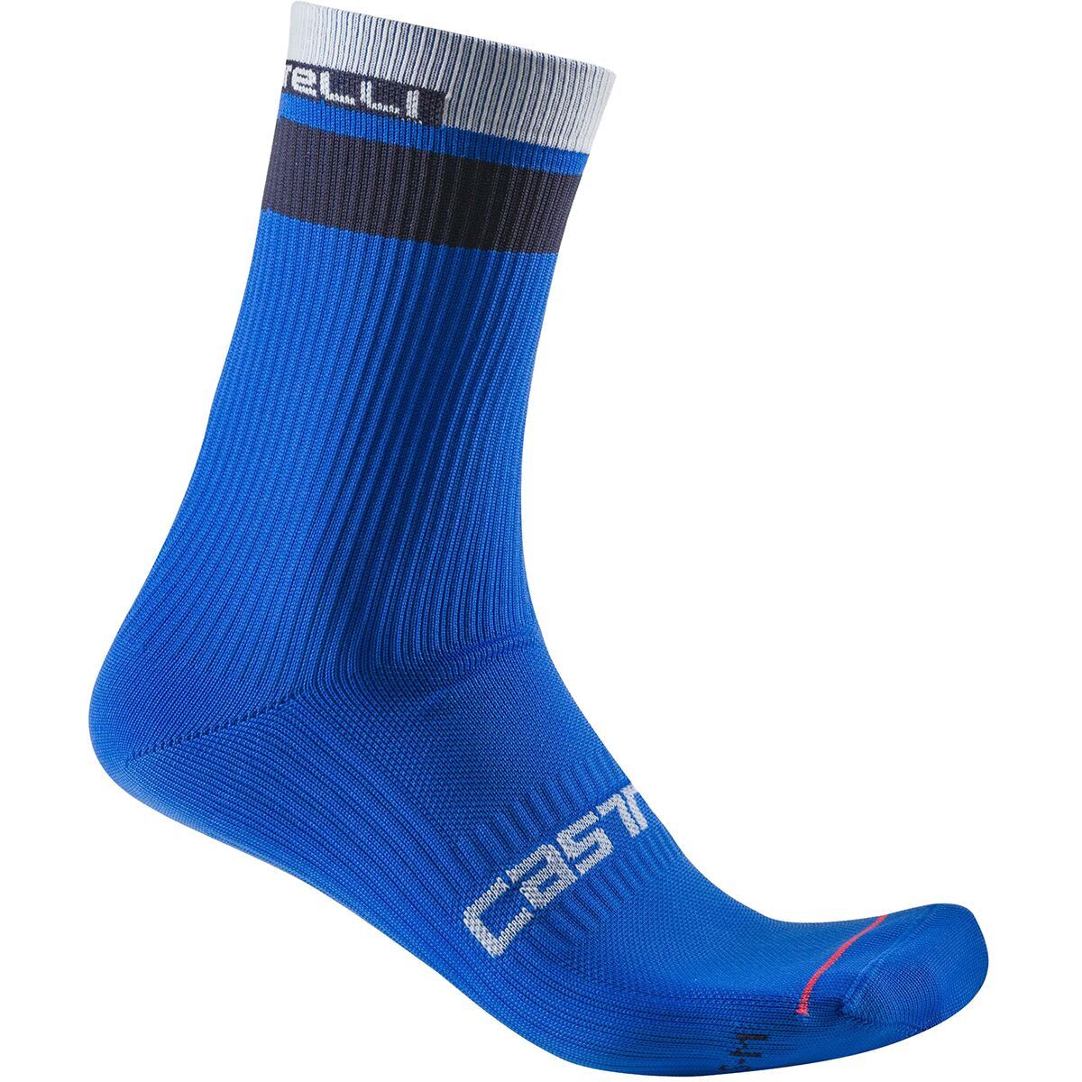 Image of Castelli Gara Thermal 18 Sock Azzurro Italia/Belgian Blue/White, S/M