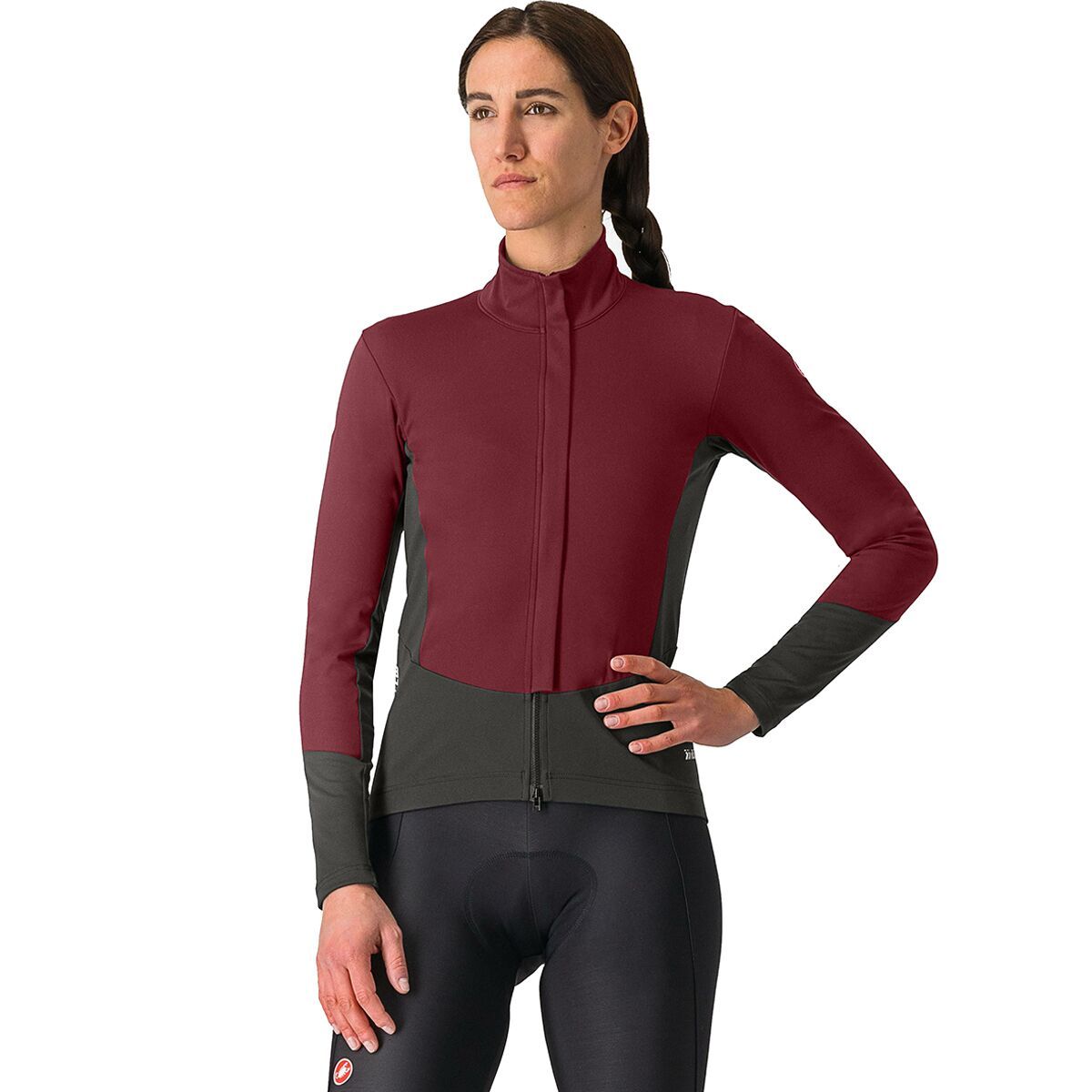 Image of Castelli Perfetto Air Jacket - Women's Deep Bordeaux/Dark Gray, S
