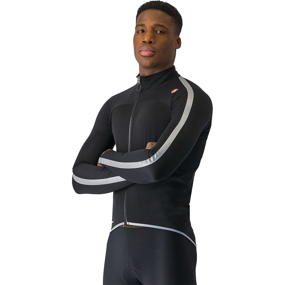 Image of Castelli Ultra Rain Cape - Men's Black/Silver Reflex, XL