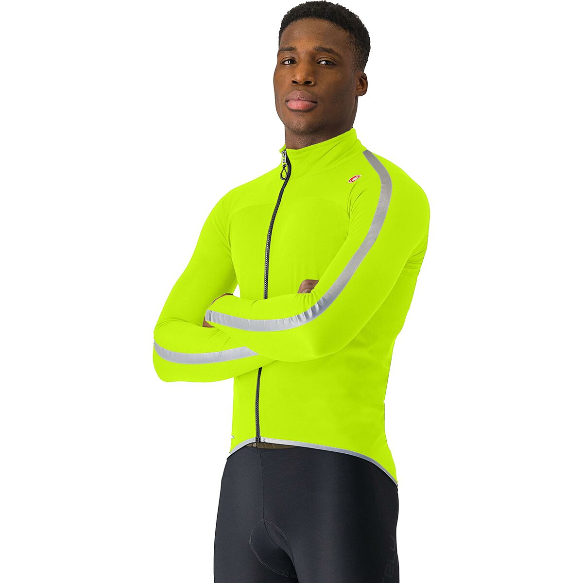 Image of Castelli Ultra Rain Cape - Men's Electric Lime/Silver Reflex, M