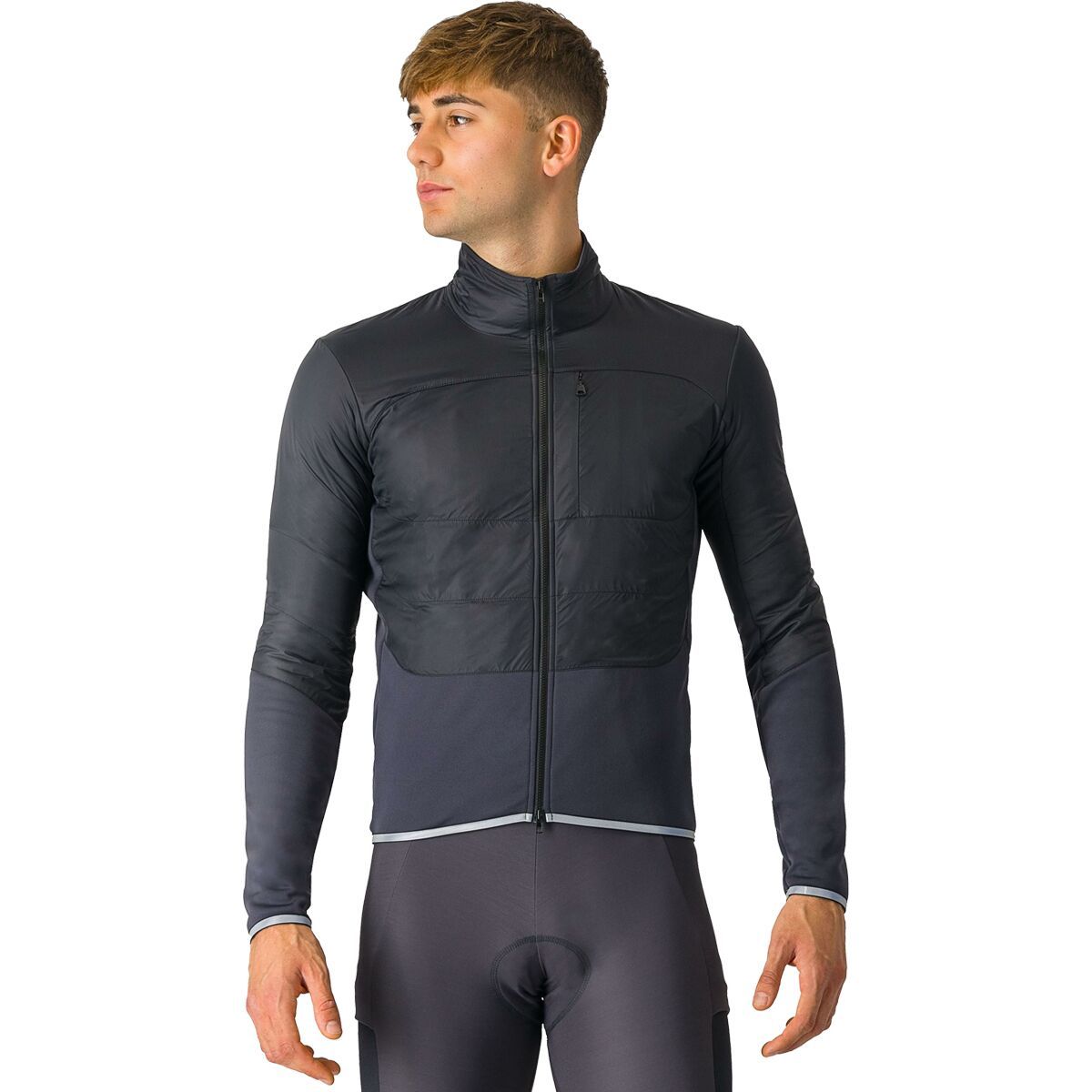 Image of Castelli Unlimited Jacket - Men's Light Black/Dark Gray, M