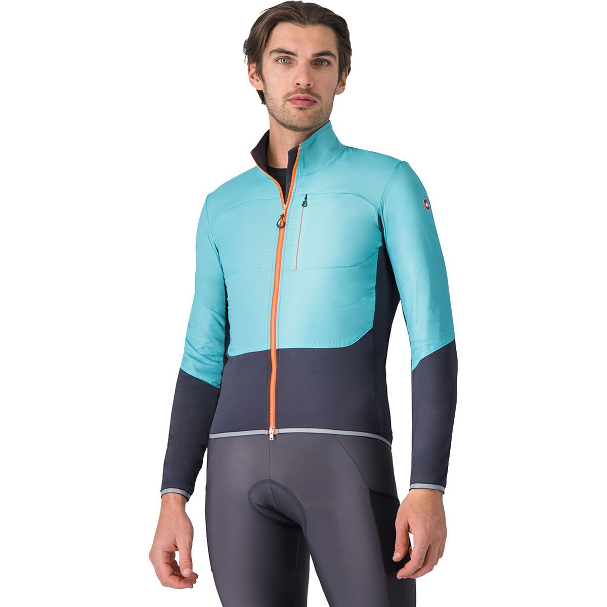 Image of Castelli Unlimited Jacket - Men's Pool Blue/Dark Gray, L