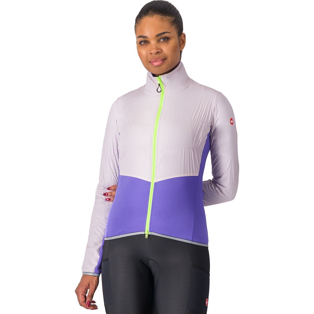 Image of Castelli Unlimited Jacket - Women's Powder Rose/Ultraviolet/Electric Lime, M