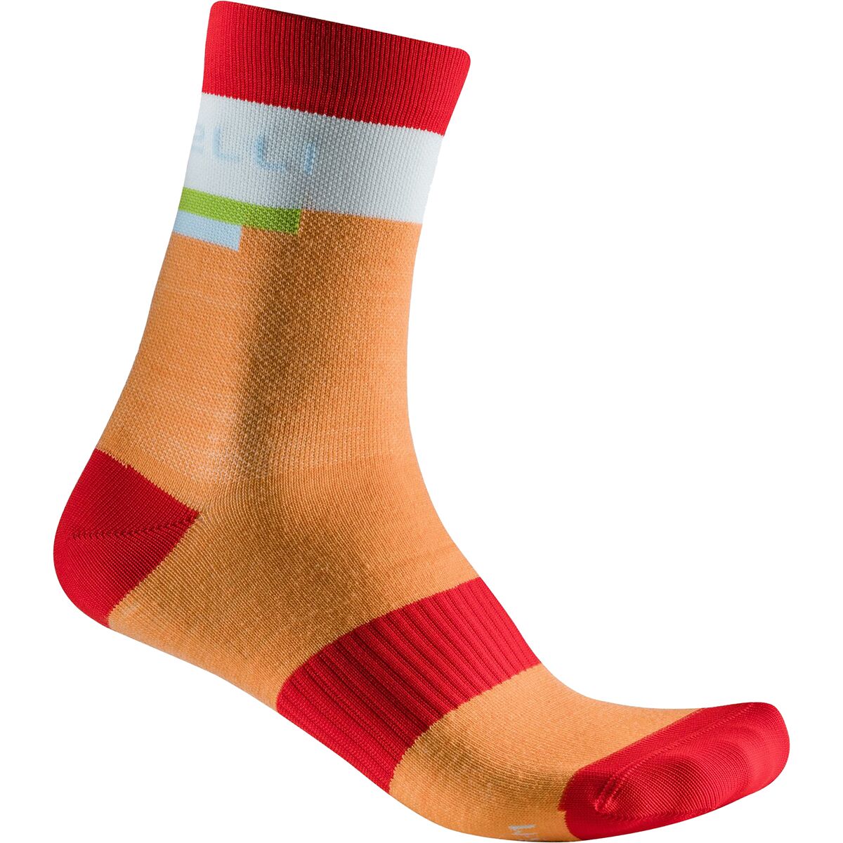 Castelli Castelli Velocissima Thermal Sock - Women's Soft Orange/Hibiscus/White, L/XL