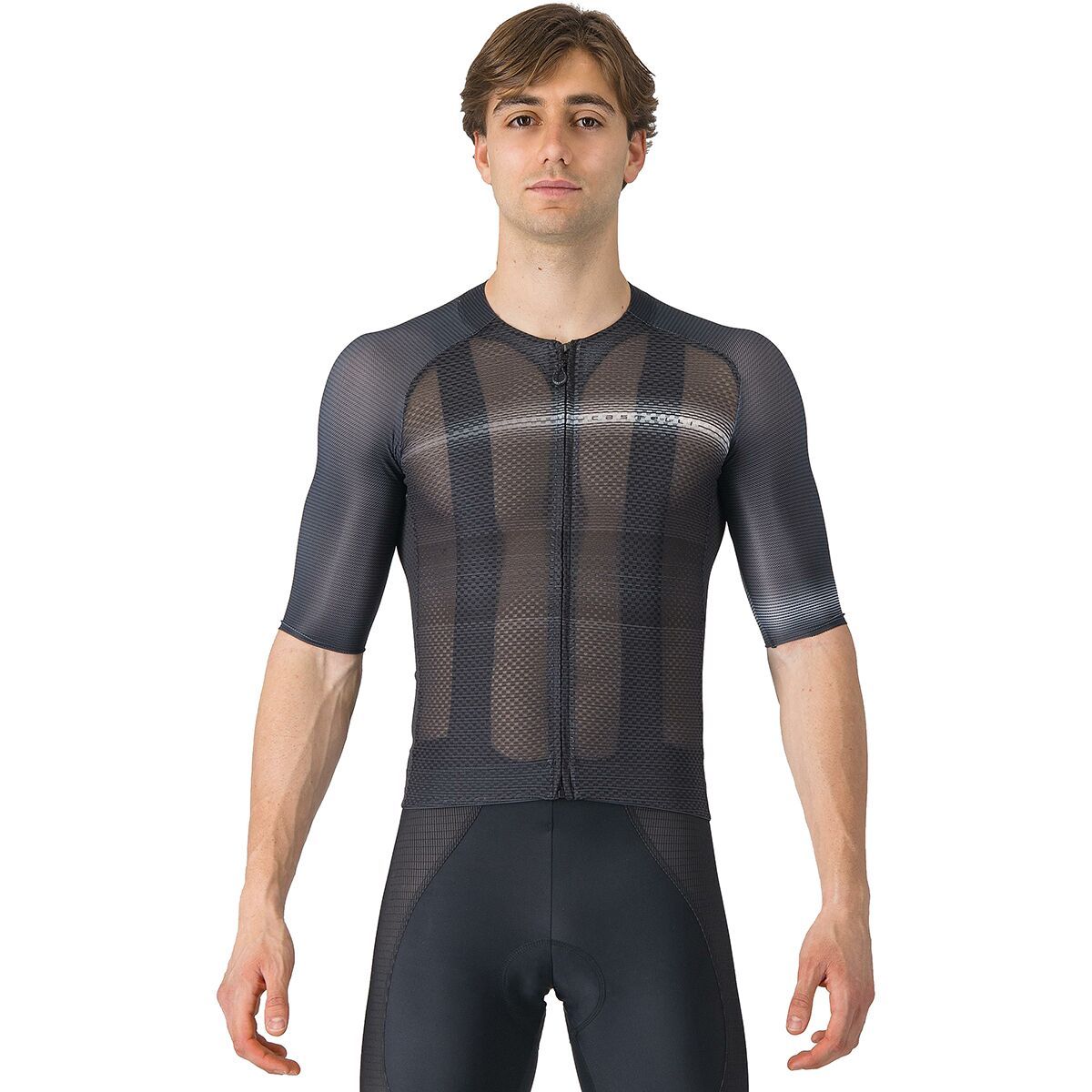 Image of Castelli Climber's A/C Short-Sleeve Jersey - Men's Black/Dark Gray, XXL