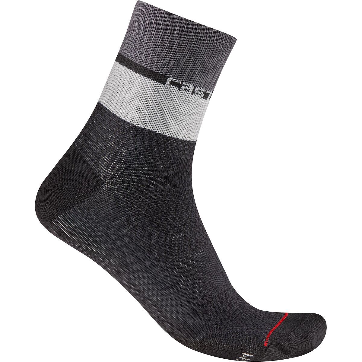 Castelli Elegante 12 Sock - Women's Black/Silver Gray/Dark Gray, L/XL