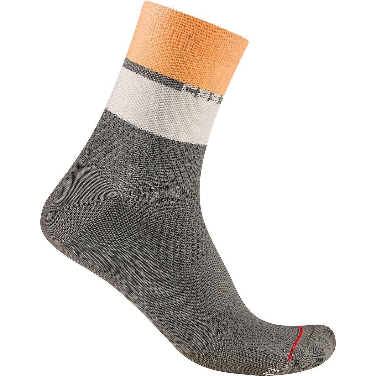 Image of Castelli Elegante 12 Sock - Women's Gunmetal Gray/Silver Moon/Soft Orange, L/XL