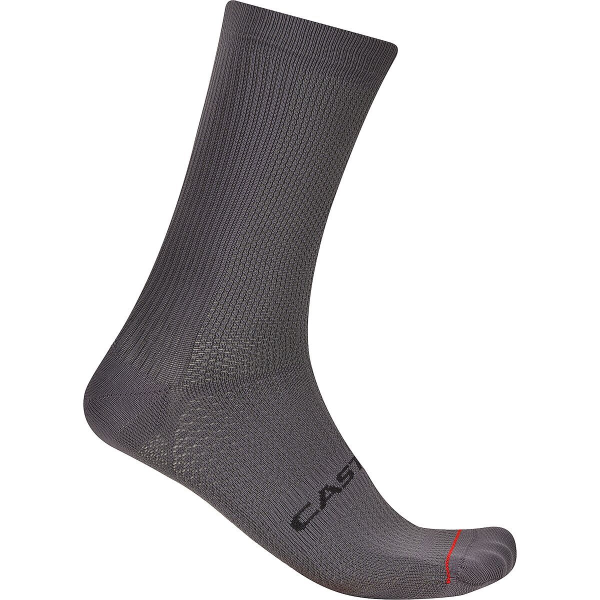 Image of Castelli Espresso 18 Sock Smoky Gray, S/M