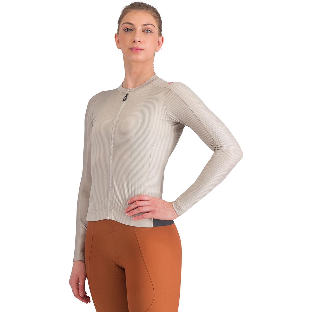 Image of Castelli Espresso Long-Sleeve Jersey - Women's Silver Moon/Dark Gray, L