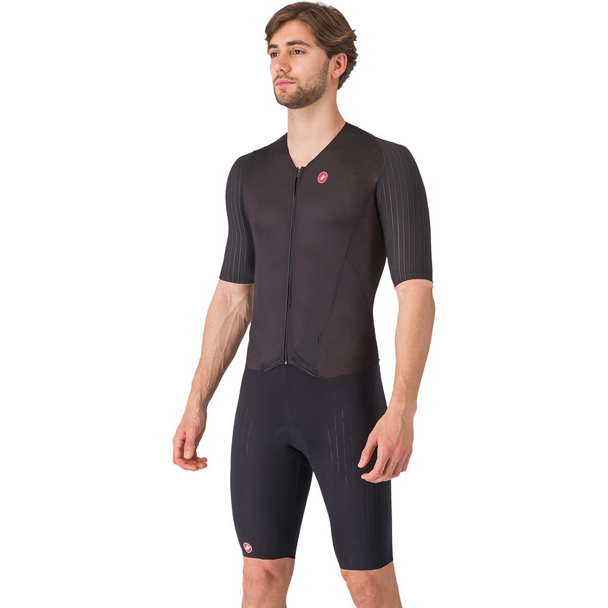Image of Castelli Free Sanremo 3 Short-Sleeve Tri Suit - Men's Black, S