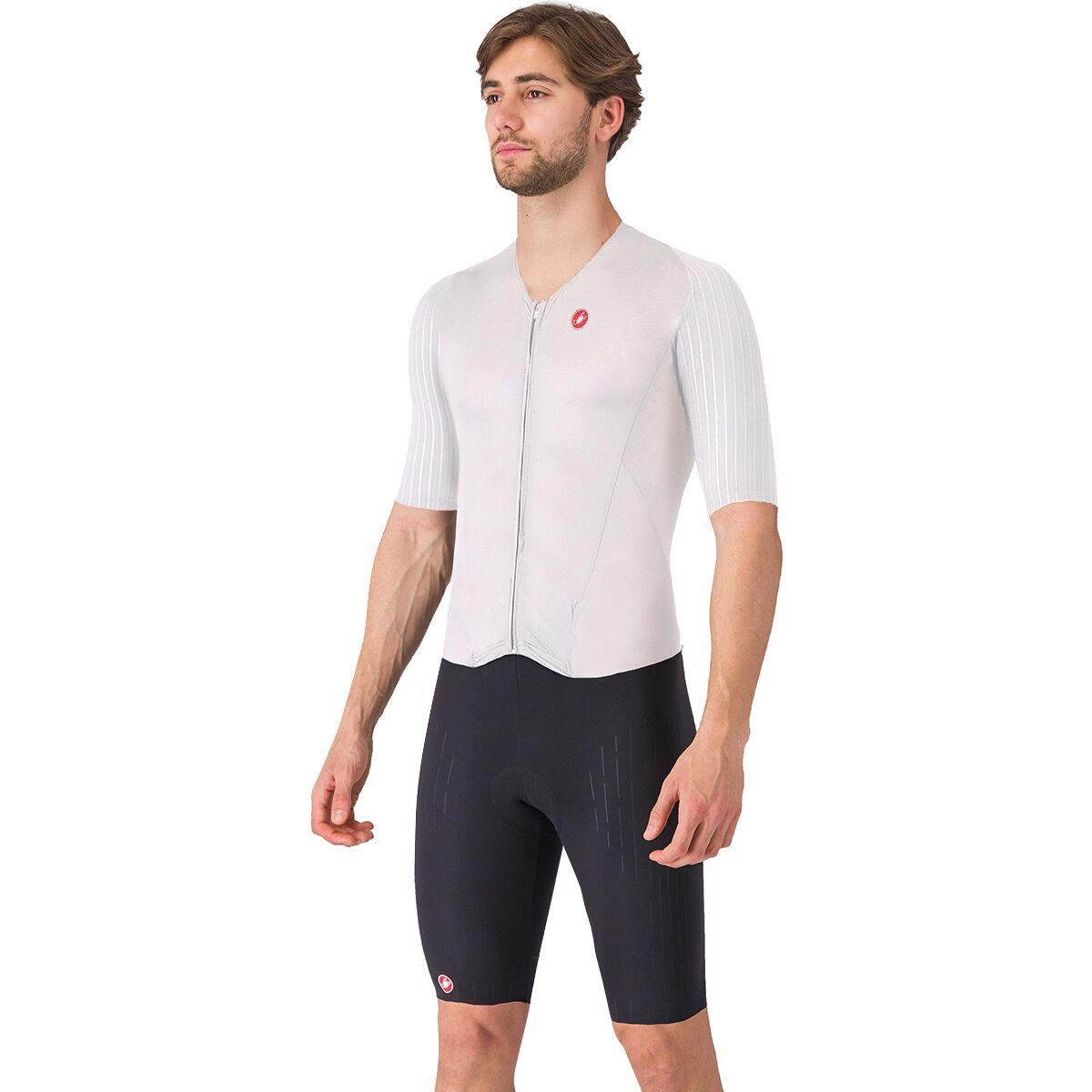 Image of Castelli Free Sanremo 3 Short-Sleeve Tri Suit - Men's Black/White, L