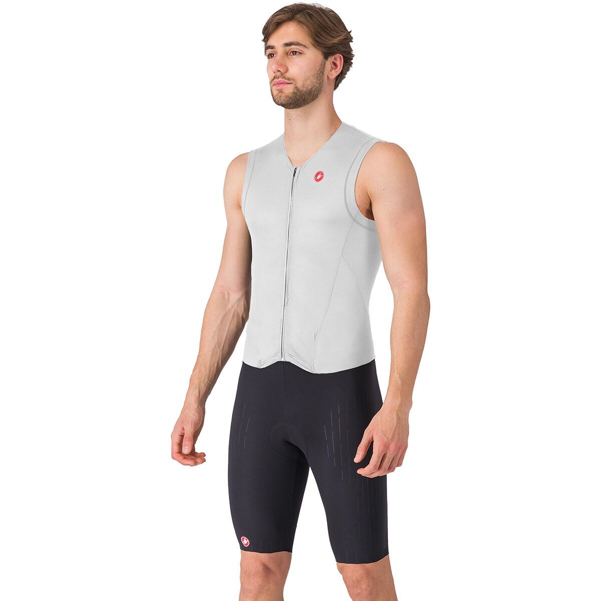 Image of Castelli Free Sanremo 3 Sleeveless Tri Suit - Men's White/Black, XXL