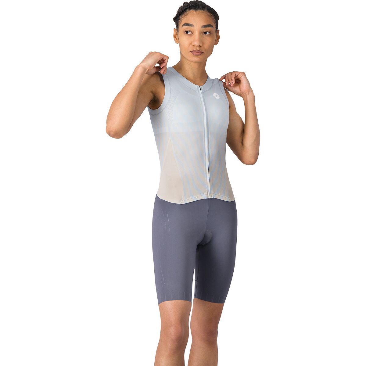 Image of Castelli Free Sanremo 3 Sleeveless Tri Suit - Women's Winter Sky/Silver Moon-Smoky Gray, S