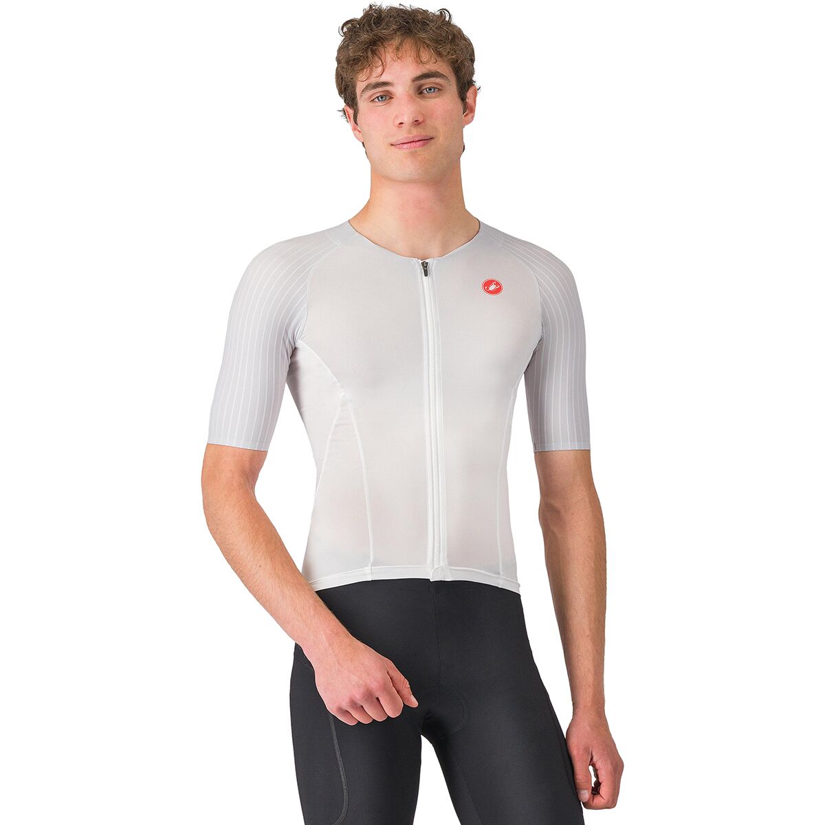 Image of Castelli Free Speed 3 Race Tri Top - Men's White/Silver Gray, L