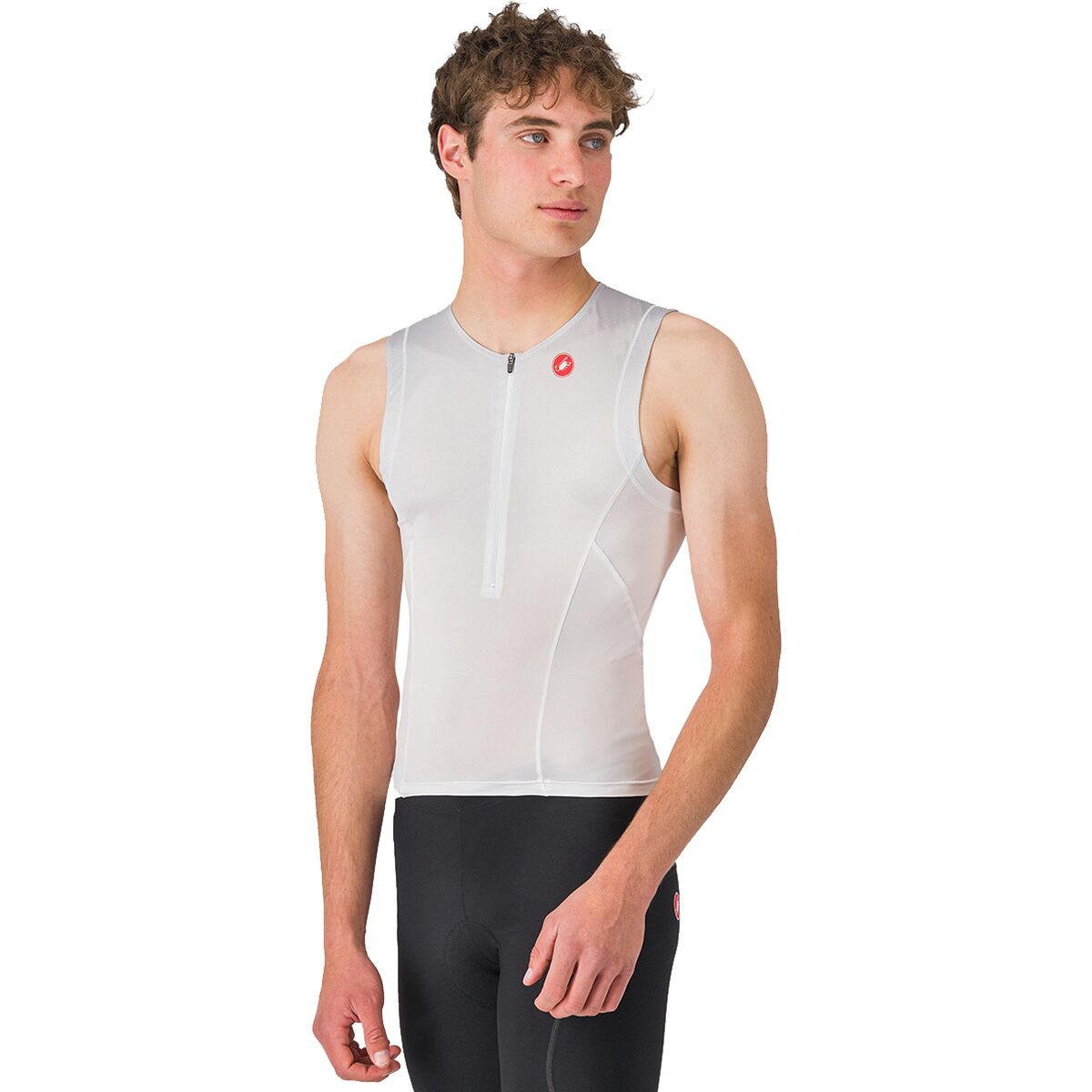 Image of Castelli Free Speed 3 Tri Top - Men's White/Silver Gray, L