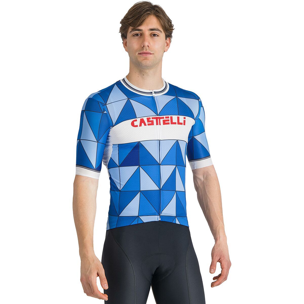 Image of Castelli Heritage Short-Sleeve Jersey - Men's Azzurro Italia, S