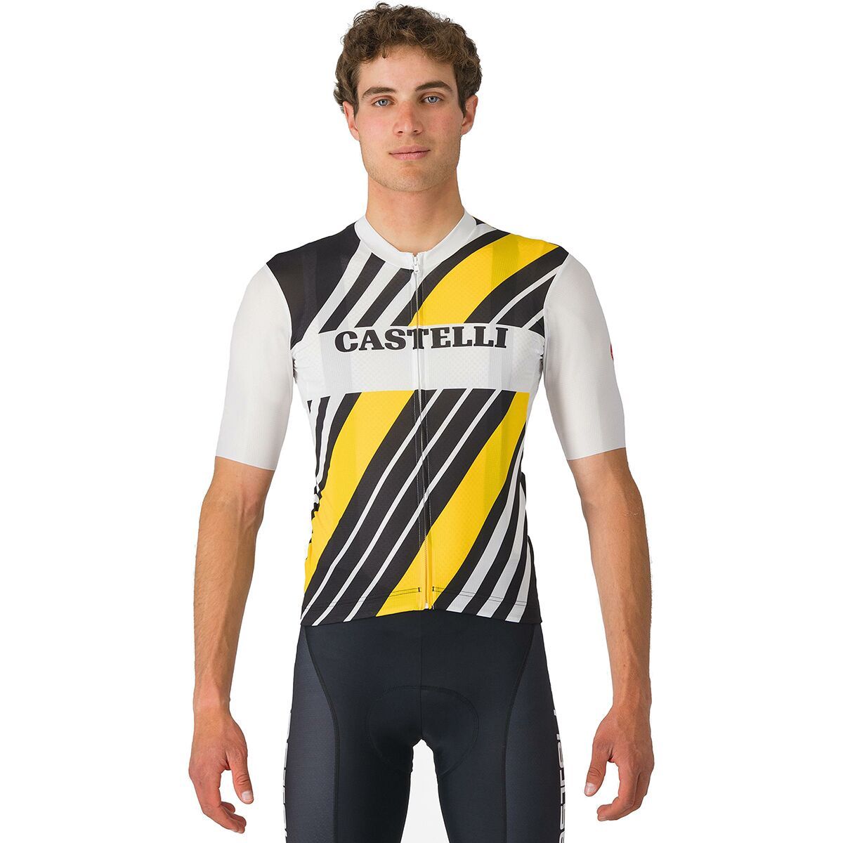 Image of Castelli Heritage Short-Sleeve Jersey - Men's Black/White/Yellow, L
