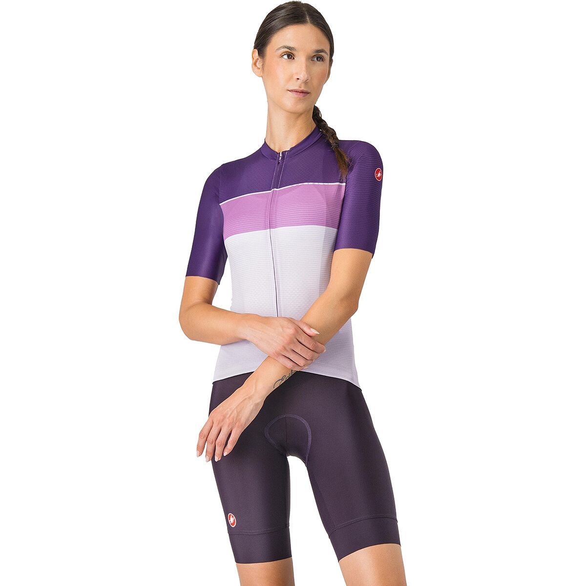 Image of Castelli Prima 2 DT Bib Short - Women's Dark Night Shade/Deep Purple, S
