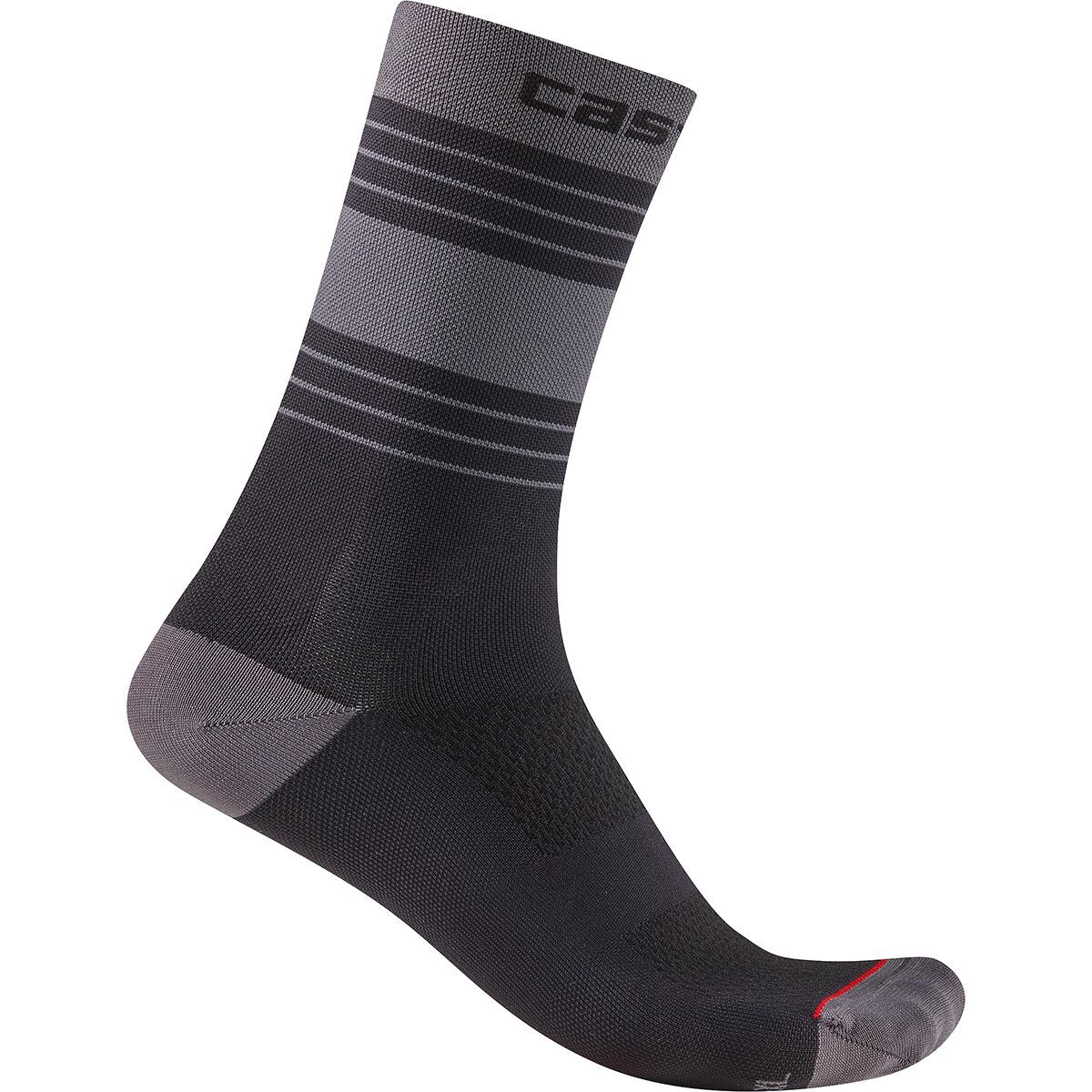 Image of Castelli Simbolo 15 Sock Dark Gray/Black, S/M