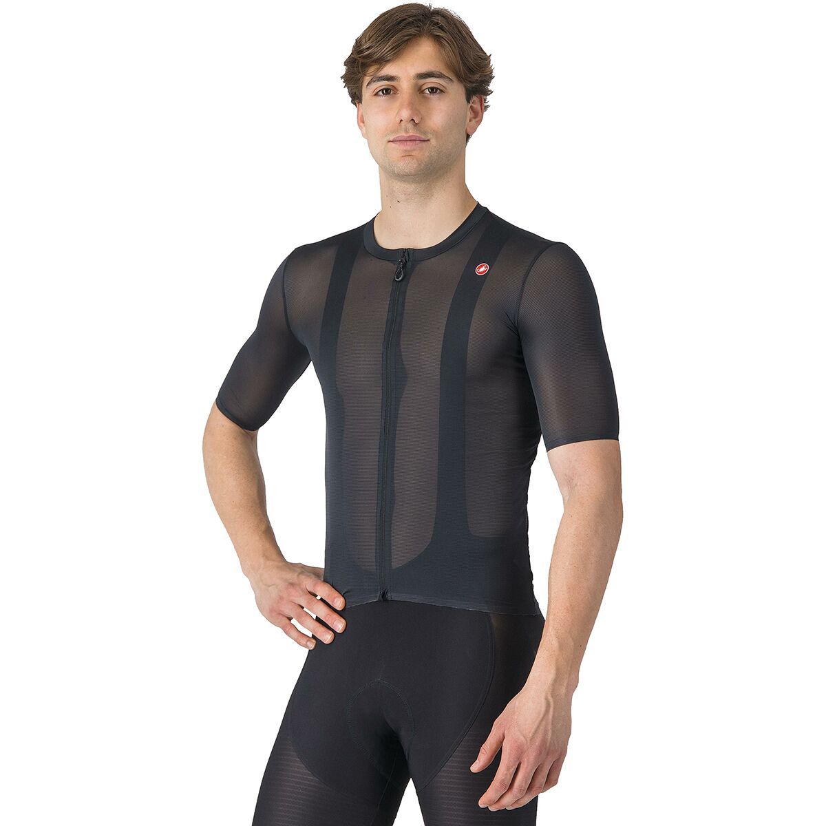 Image of Castelli Superleggera A/C Short-Sleeve Jersey - Men's Light Black, L