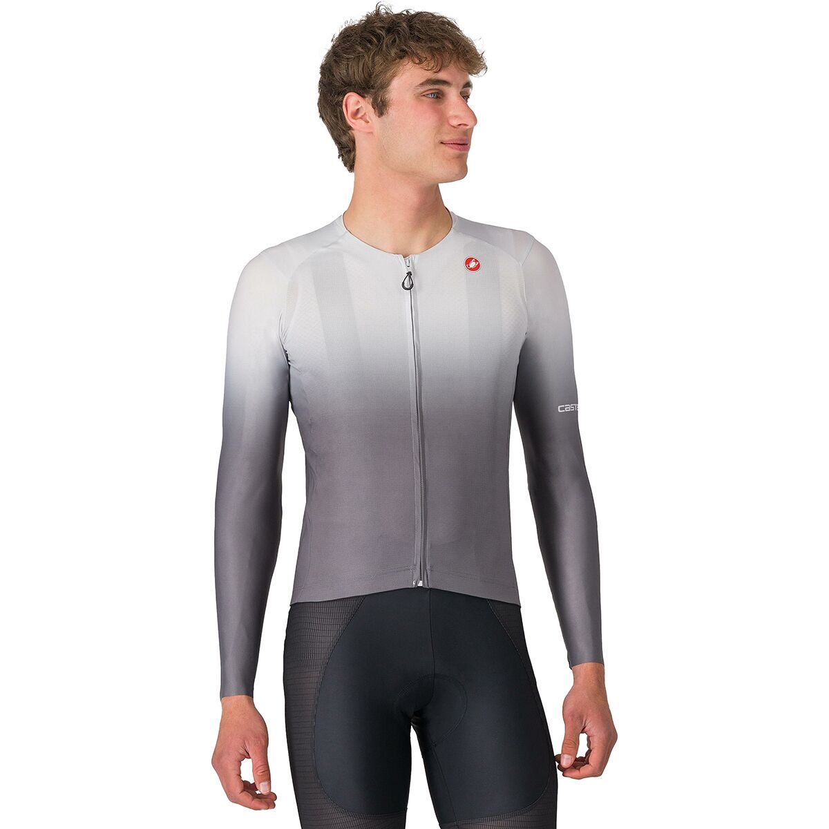 Image of Castelli UPF Long-Sleeve Jersey - Men's Silver Gray, S
