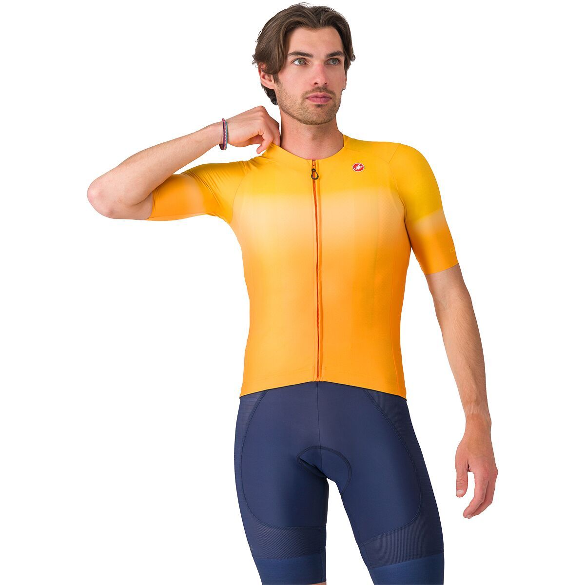 Image of Castelli UPF Short-Sleeve Jersey - Men's Vivid Orange, S