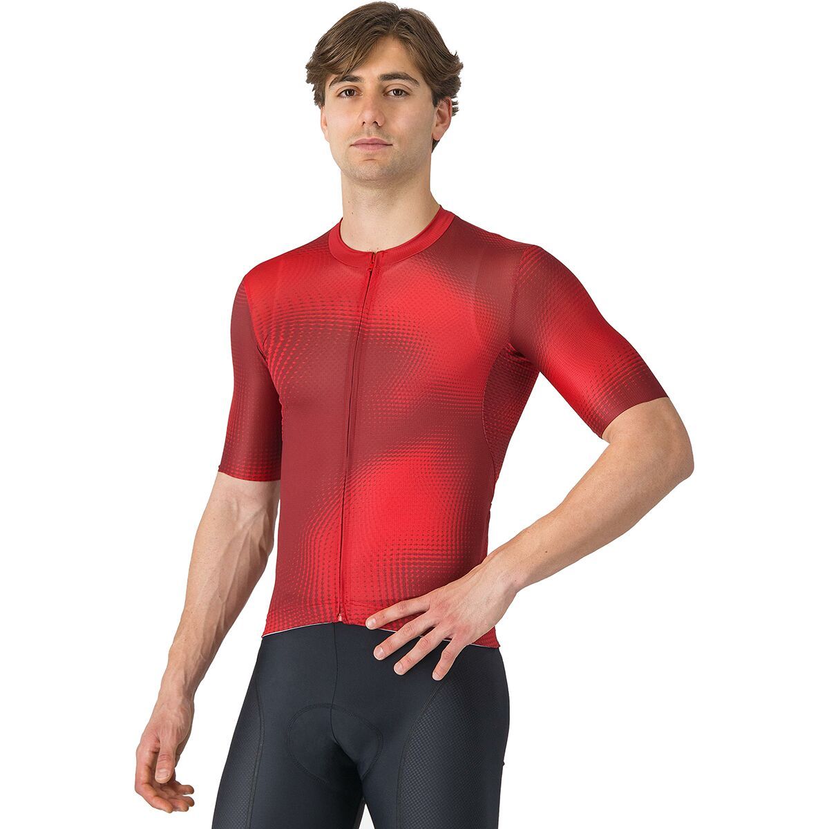 Image of Castelli Vortice Short-Sleeve Jersey - Men's Red/Rich Red, XL