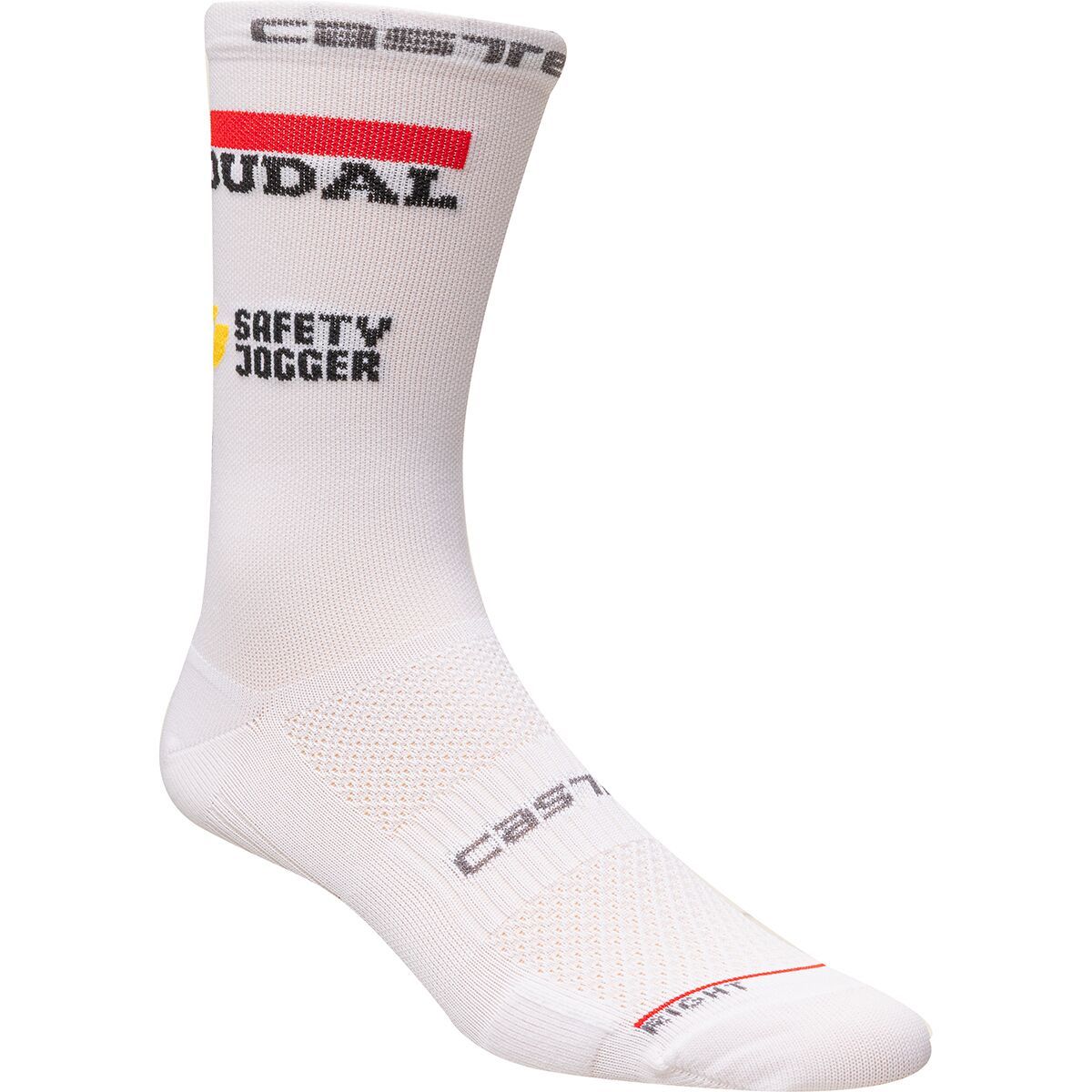 Image of Castelli Soudal/Quick-Step Rosso Corsa Pro 18 Sock - Men's White, S/M