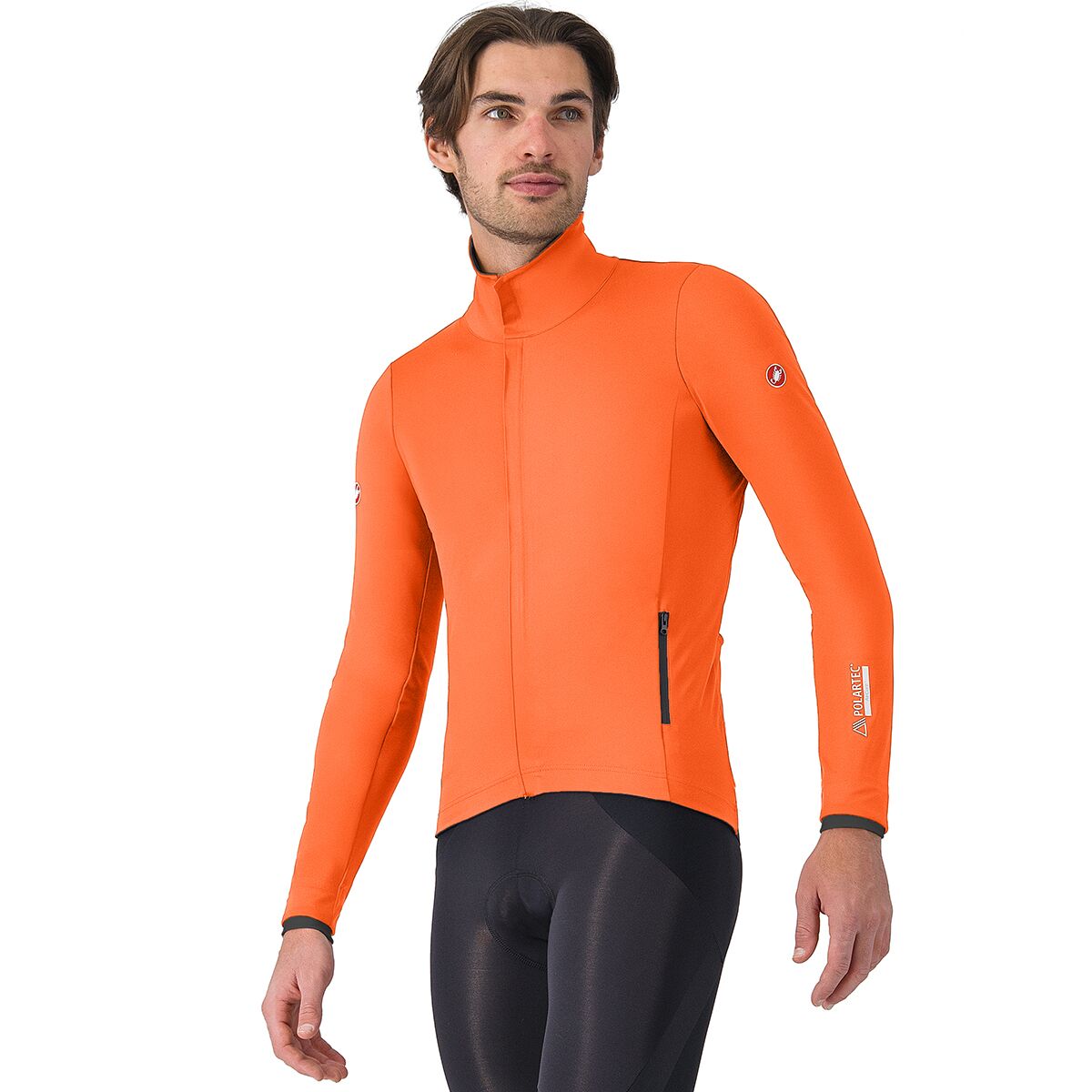 Image of Castelli Alpha 150 Jacket - Men's Brilliant Orange/Dark Gray, M