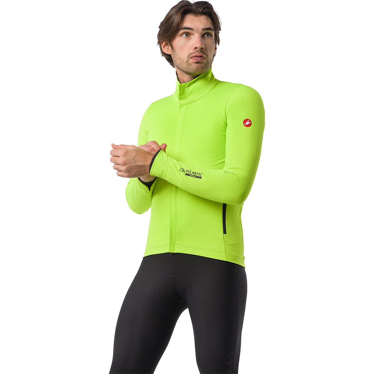 Image of Castelli Alpha 150 Jacket - Men's Electric Lime/Black, XXL