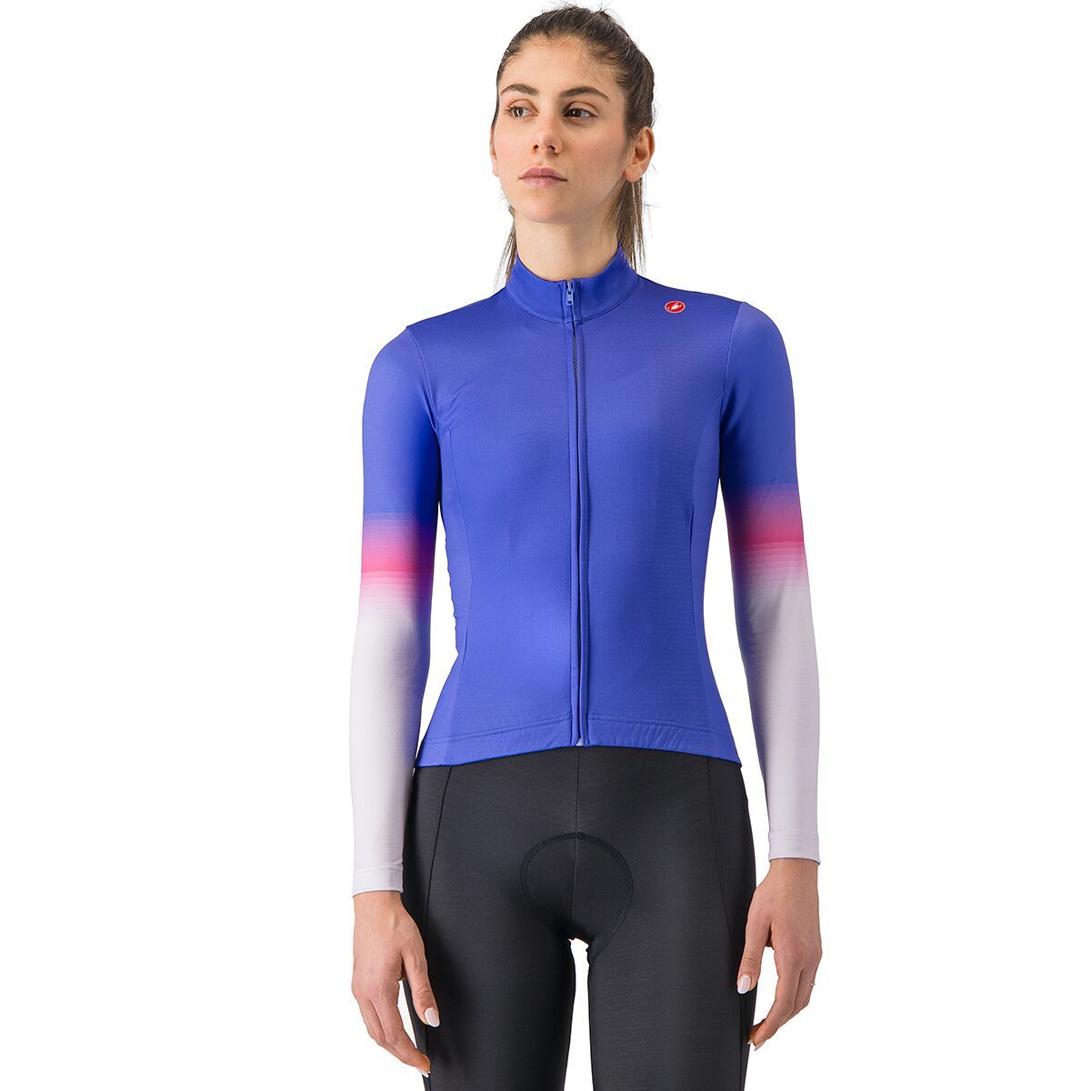 Image of Castelli Corso Thermal Jersey - Women's Ultraviolet/Purple Mist/Violet Pink, L