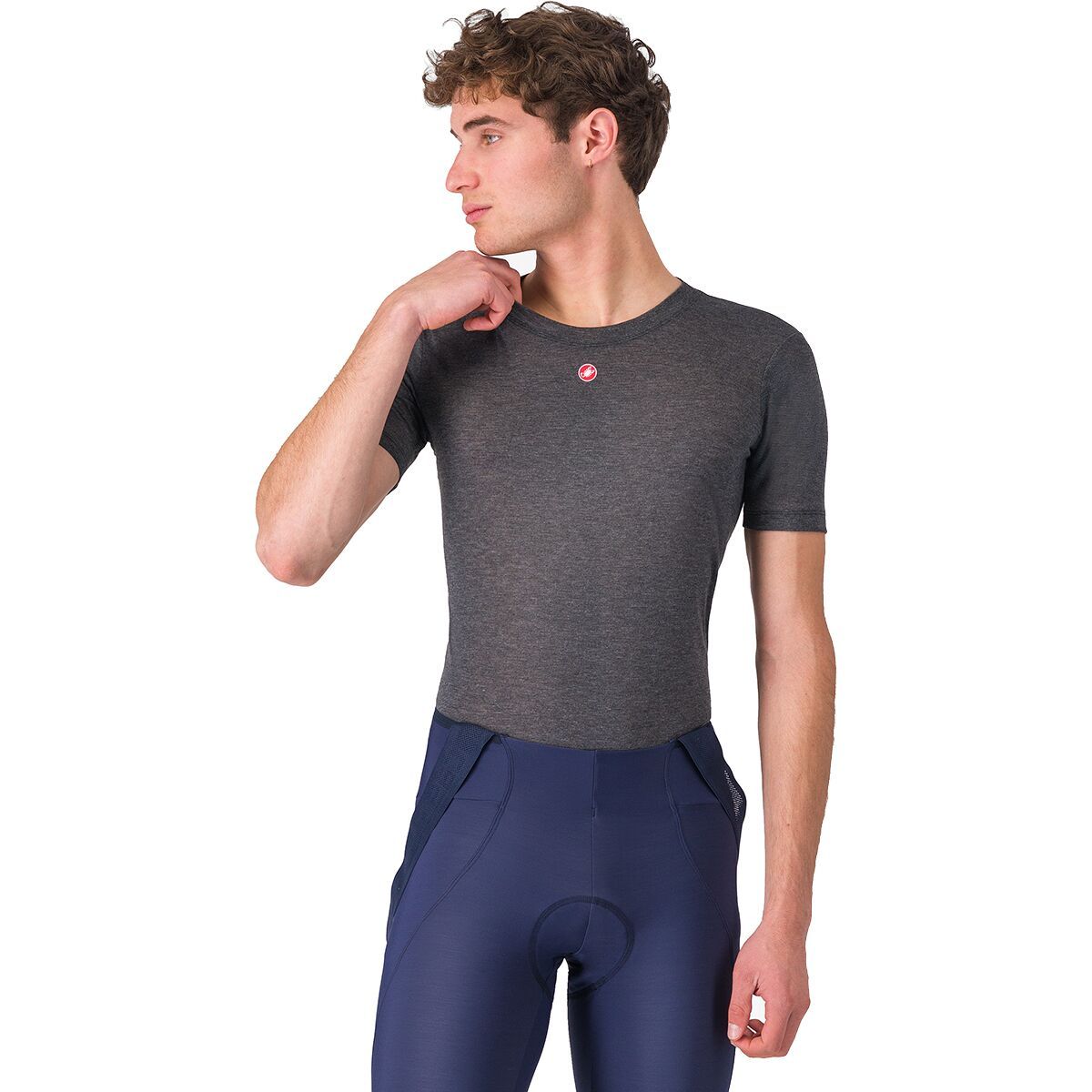 Image of Castelli Medio Base Layer Short-Sleeve Top - Men's Melange Gray, L