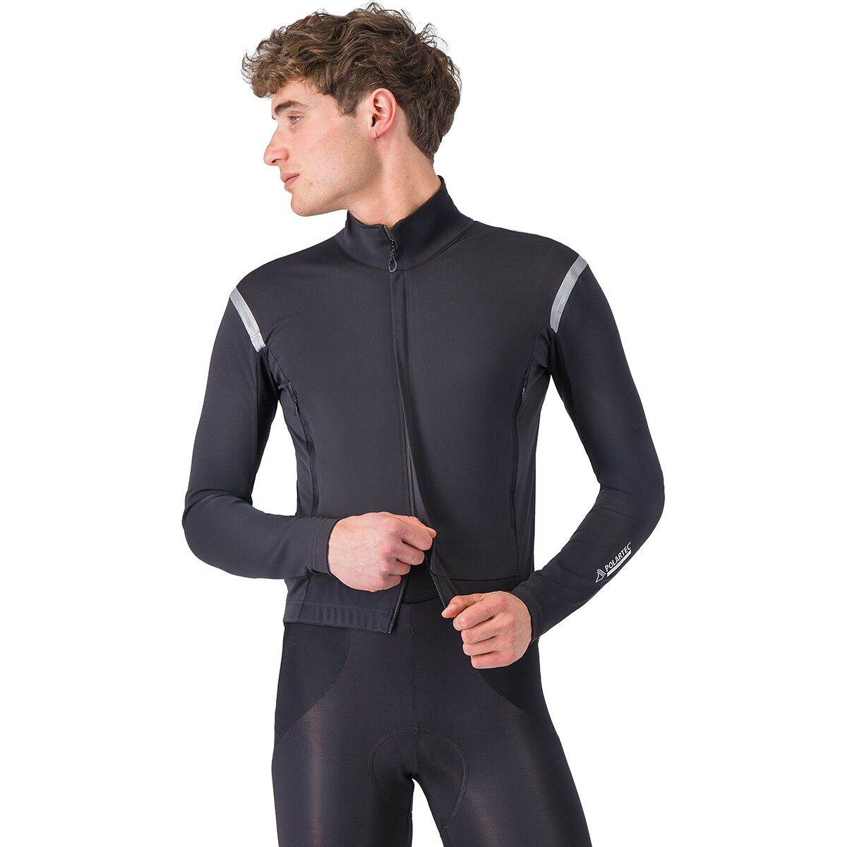 Image of Castelli Perfetto RoS 3 Jacket - Men's Light Black/Silver Reflex, S