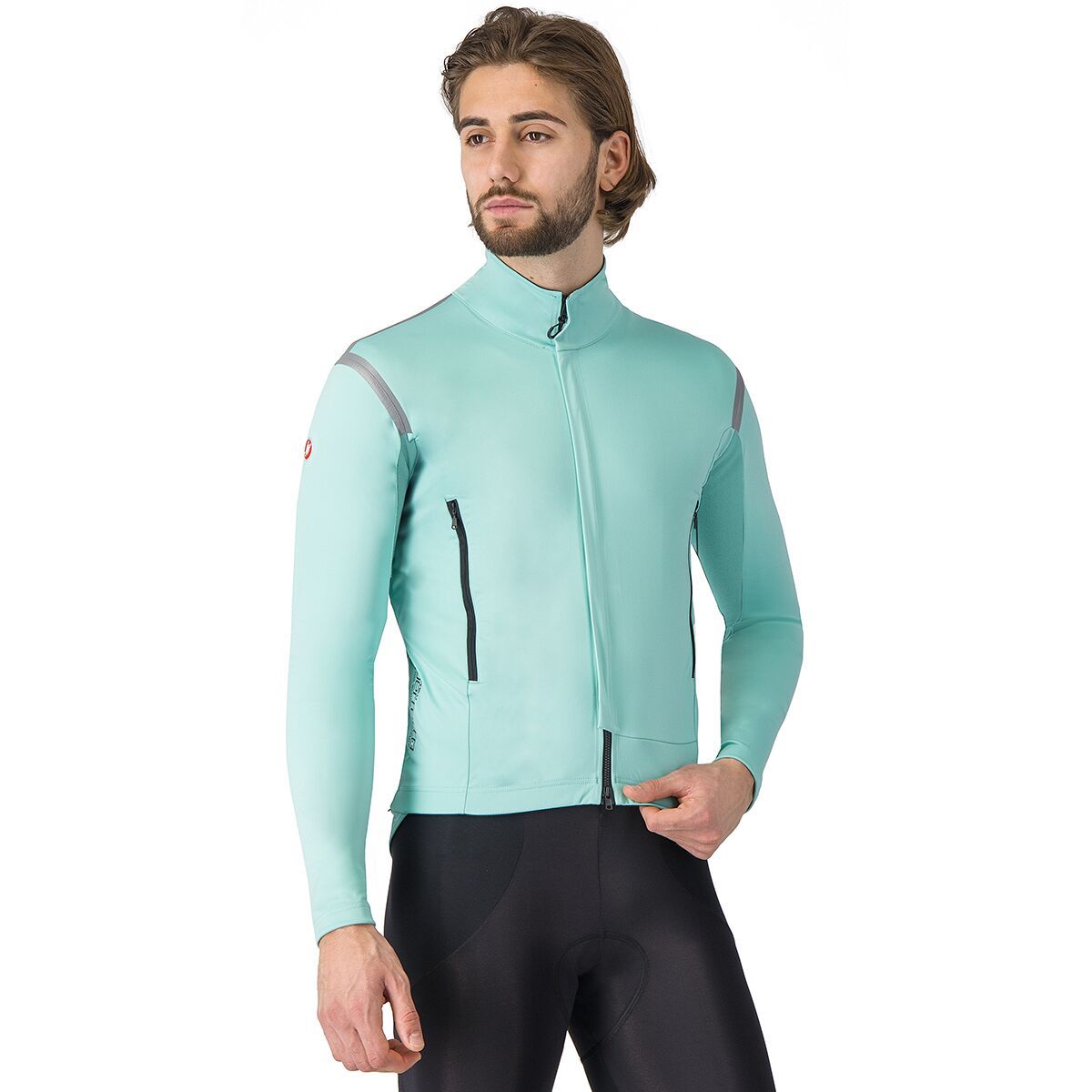 Image of Castelli Perfetto RoS 3 Jacket - Men's Pool Blue/Black Reflex, M