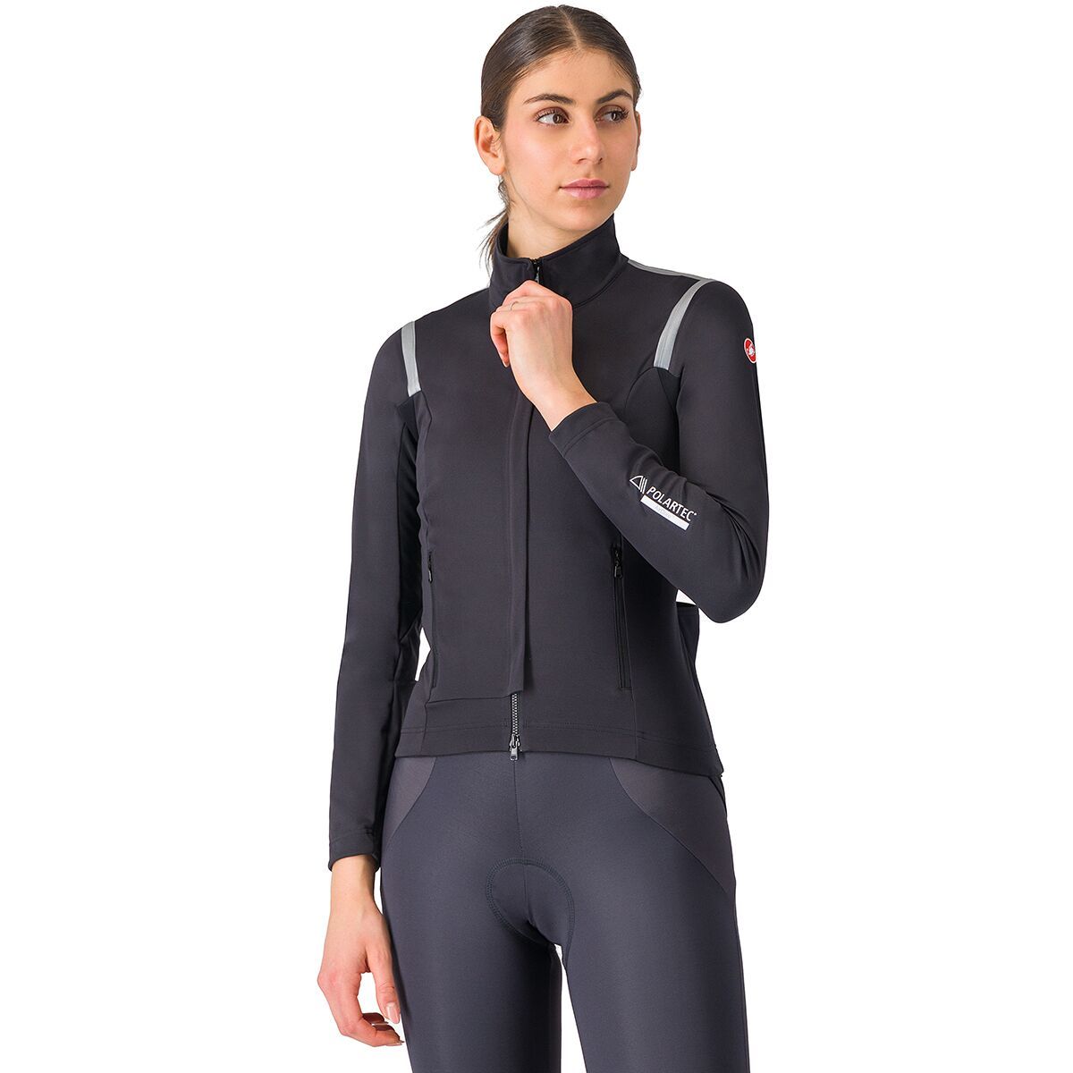 Image of Castelli Perfetto RoS 3 Jacket - Women's Light Black/Silver Reflex, L