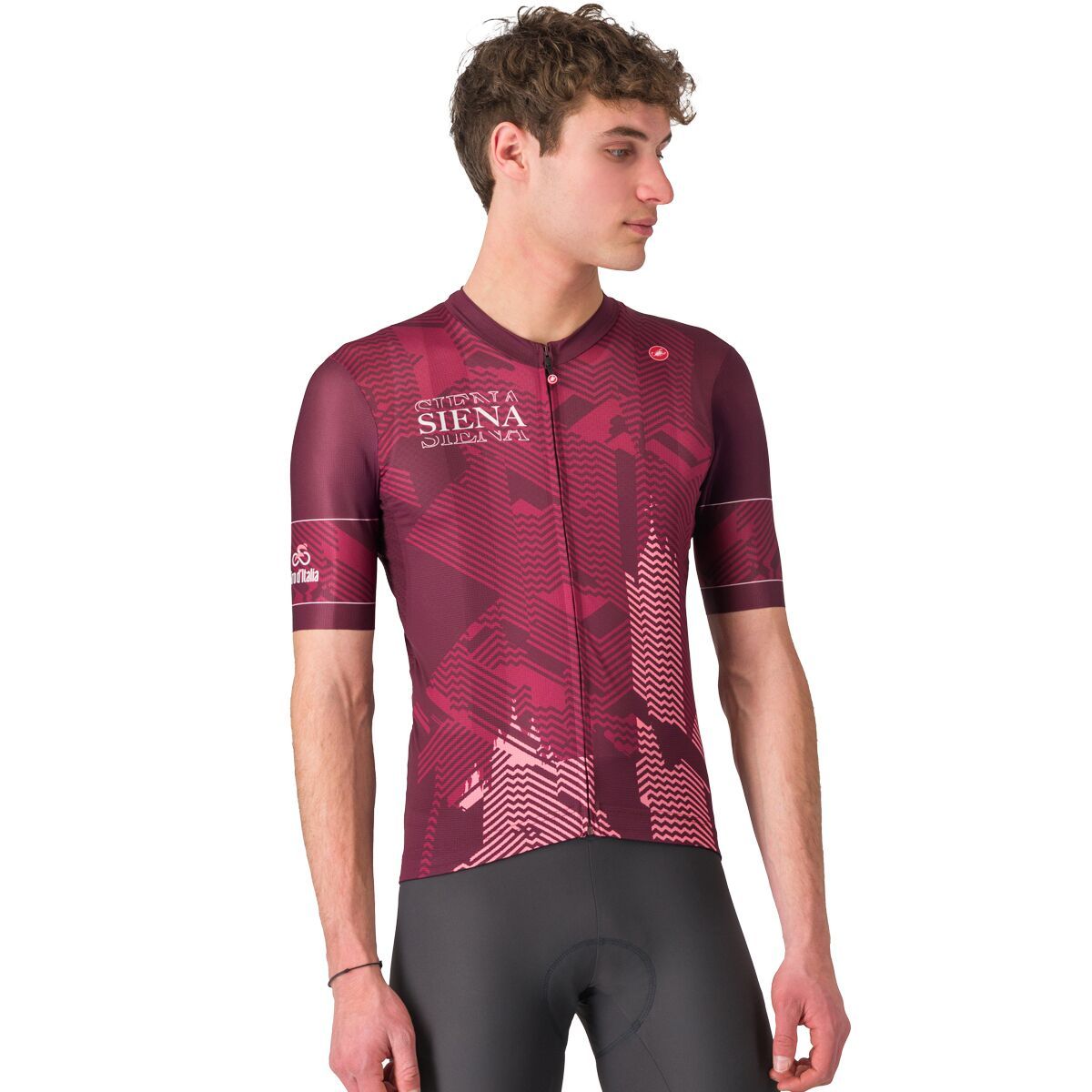 Image of Castelli #GIRO Siena Jersey - Men's Bordo' Scuro/Rosa Giro, L