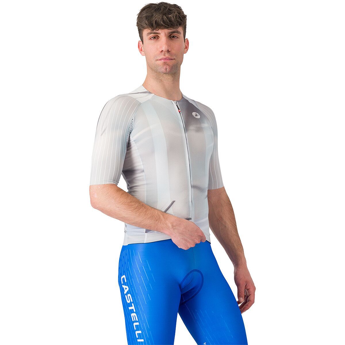 Image of Castelli Aero Race 8S Jersey - Men's Silver Gray/Smoky Gray, M