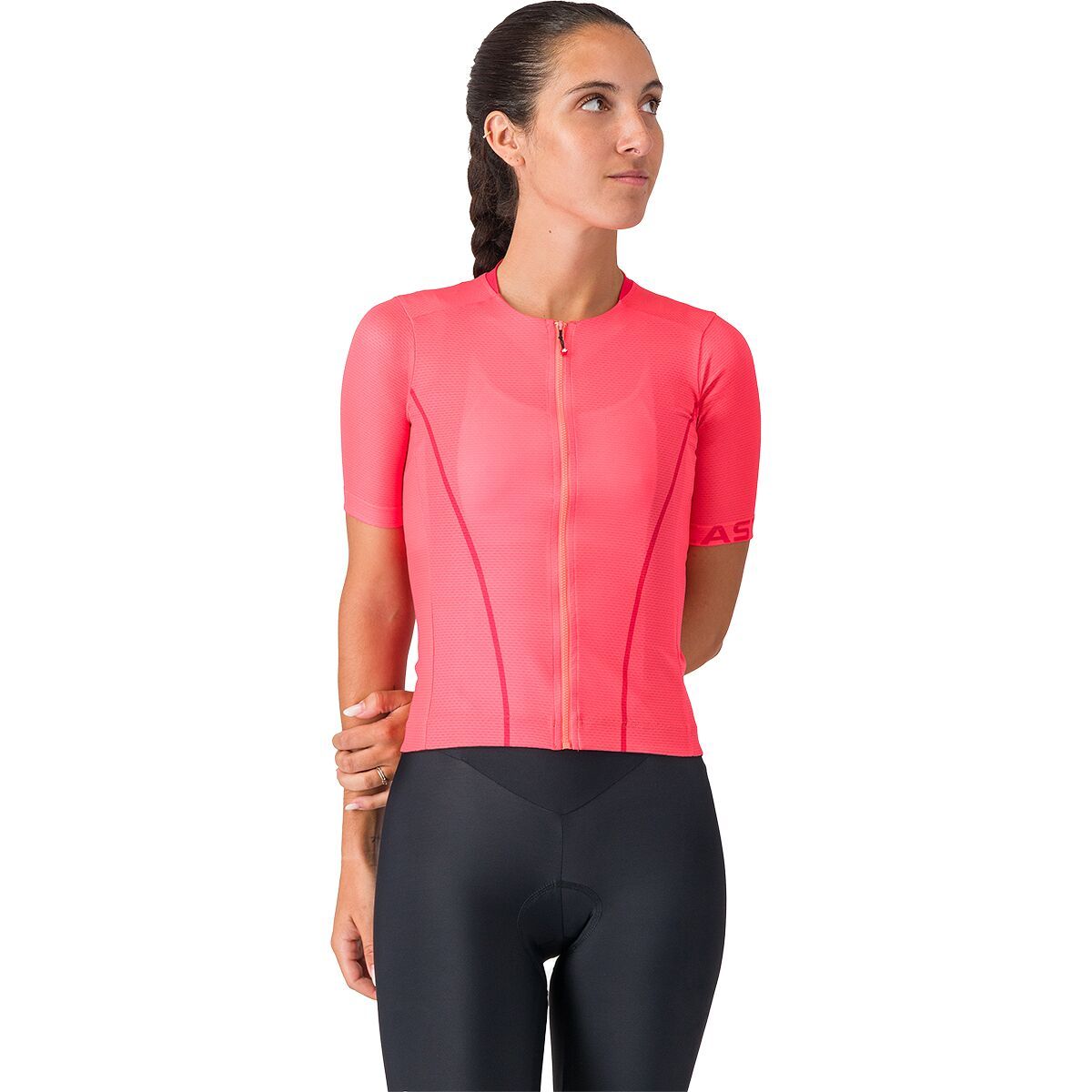 Image of Castelli Anima Flow Jersey - Women's Brilliant Pink/Hibiscus, XL