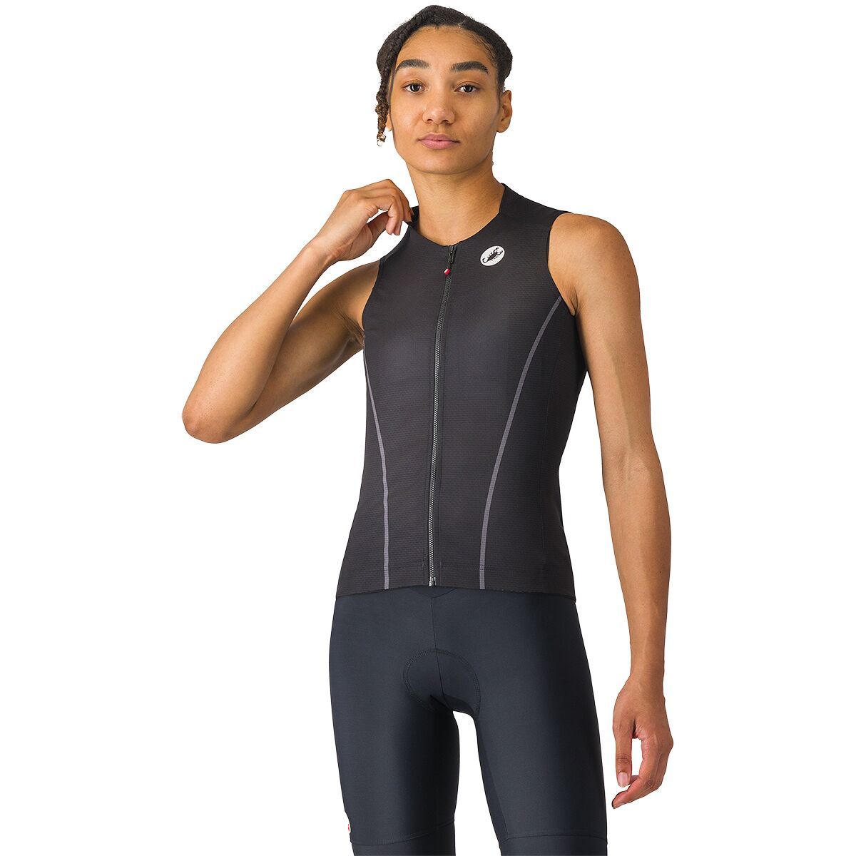 Image of Castelli Anima Flow Sleeveless Jersey - Women's Black/White, S